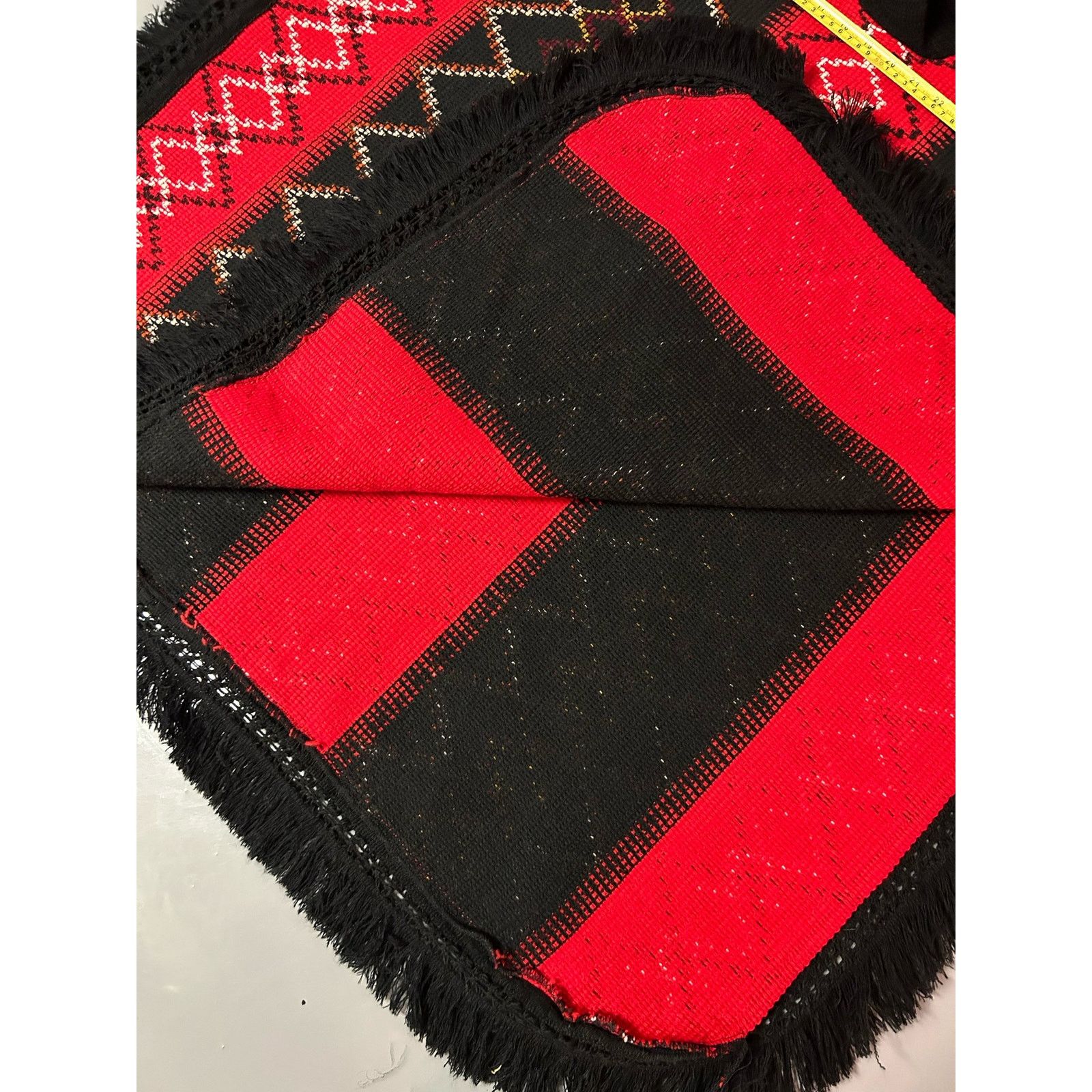 Other Vintage 1970s 70s Hippie Boho Tapestry Style Fringed Cape, Size ONE SIZE - 5 Thumbnail