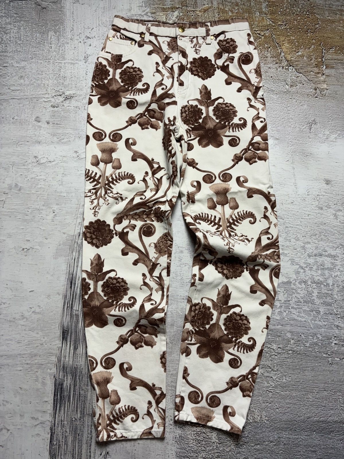 Moschino LOVE MOSCHINO PRINTED VINTAGE BAROQUE JEANS PANTS Size 30" / US 8 / IT 44 - 1 Thumbnail