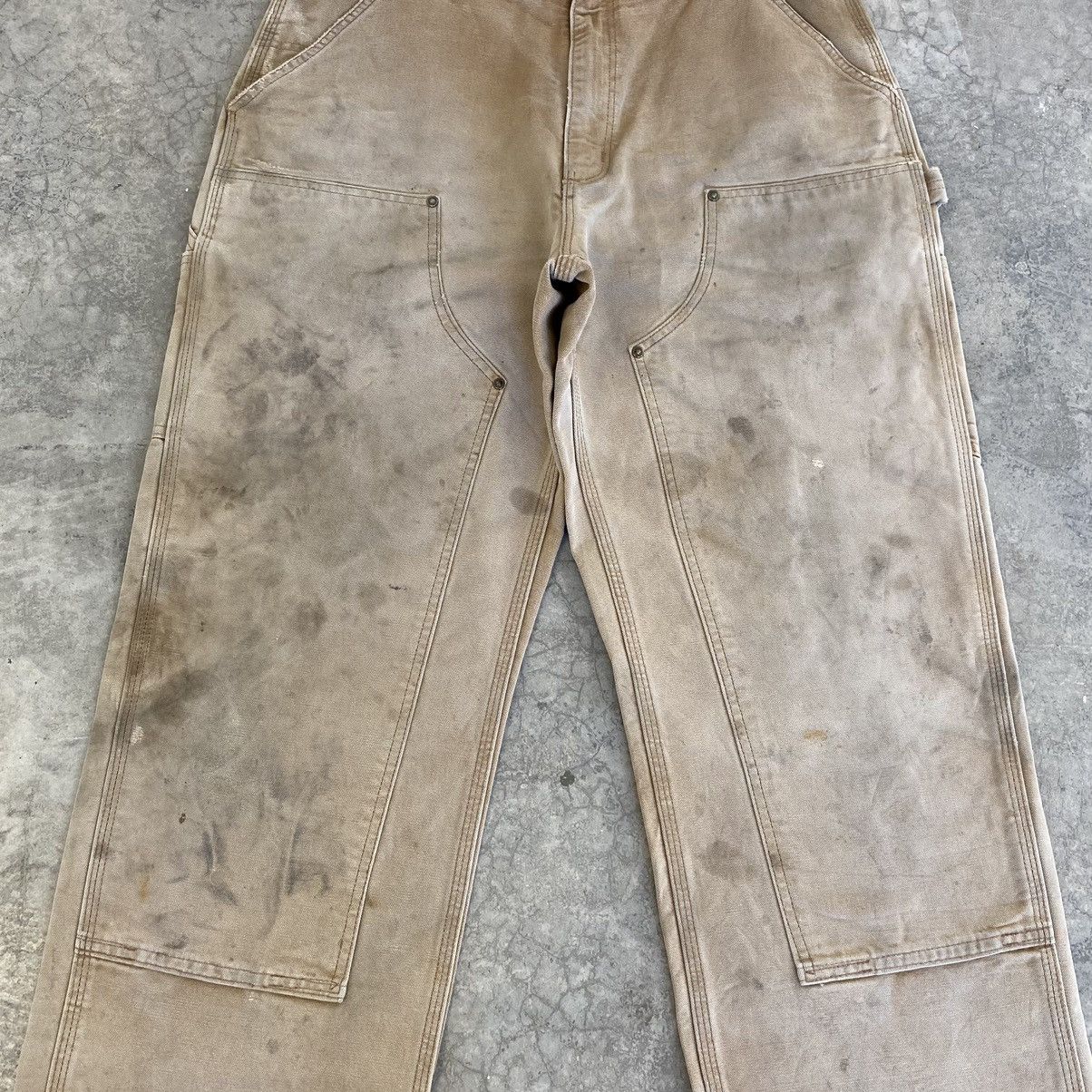 Carhartt VTG Carhartt Double Knee Faded Tan Dirty Carpenter Pants Size US 33 - 5 Thumbnail