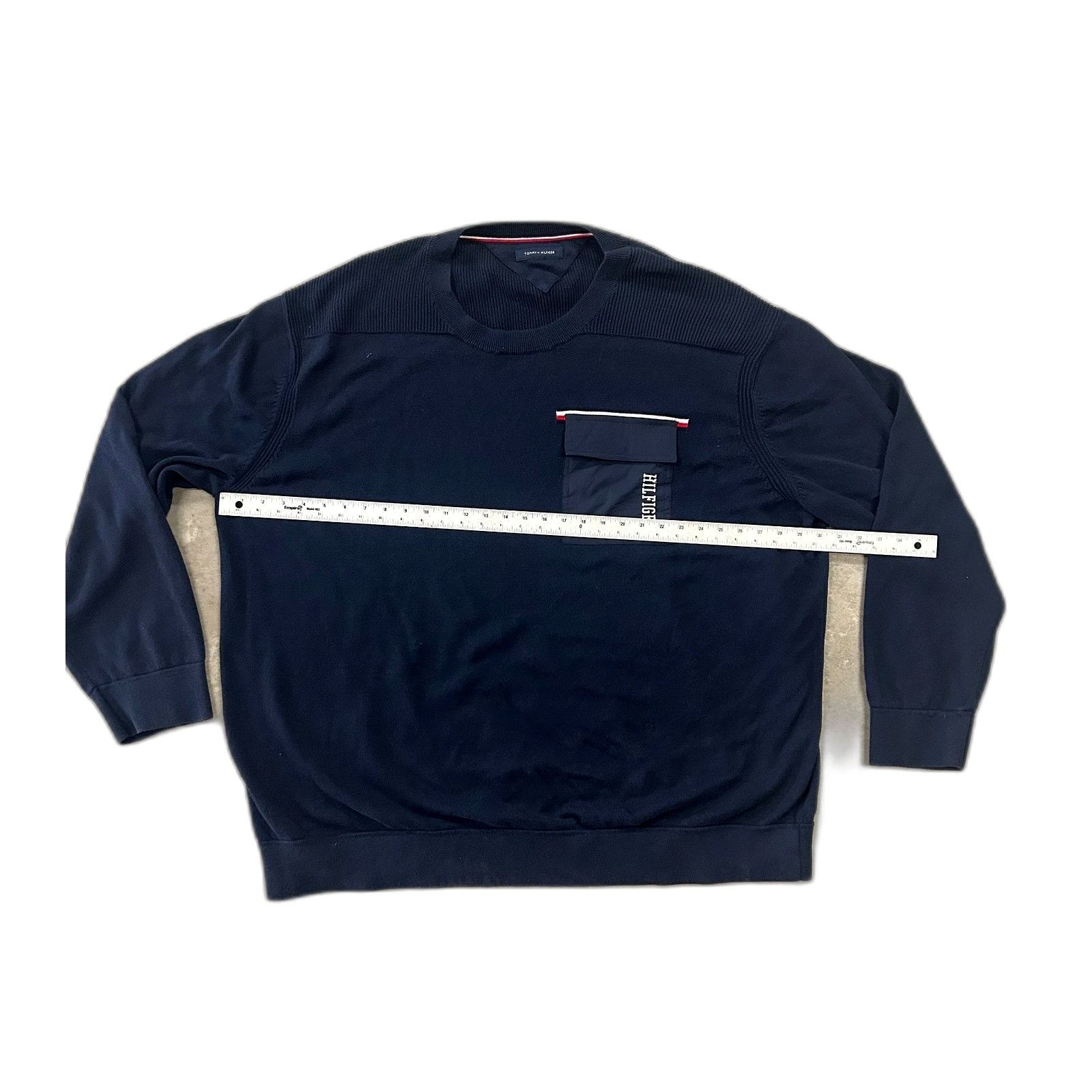 Tommy Hilfiger Tommy Hilfiger Men's Navy Ribbed Detail Crewneck Sweater w/ Size US XXL / EU 58 / 5 - 2 Thumbnail