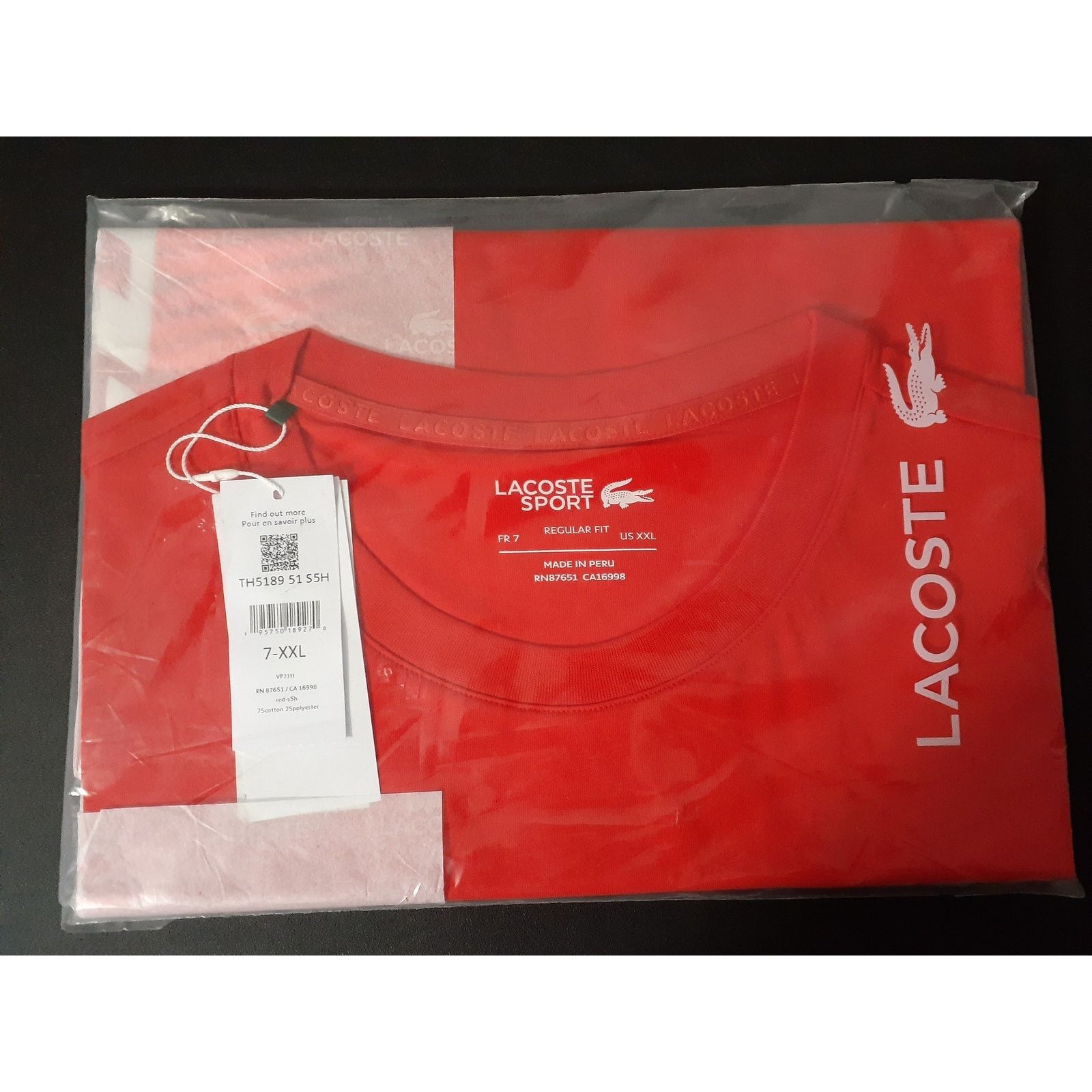 Lacoste Lacoste Mens Roland Garros Edition Chunky Jersey T-Shirt 2XL Size US XXL / EU 58 / 5 - 2 Thumbnail