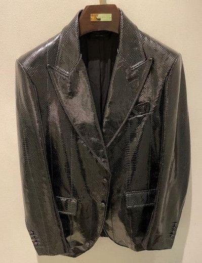 Tom Ford o1w1db10225 LJT013 Leather Blazer in Black Size US L / EU 52-54 / 3 - 3 Thumbnail