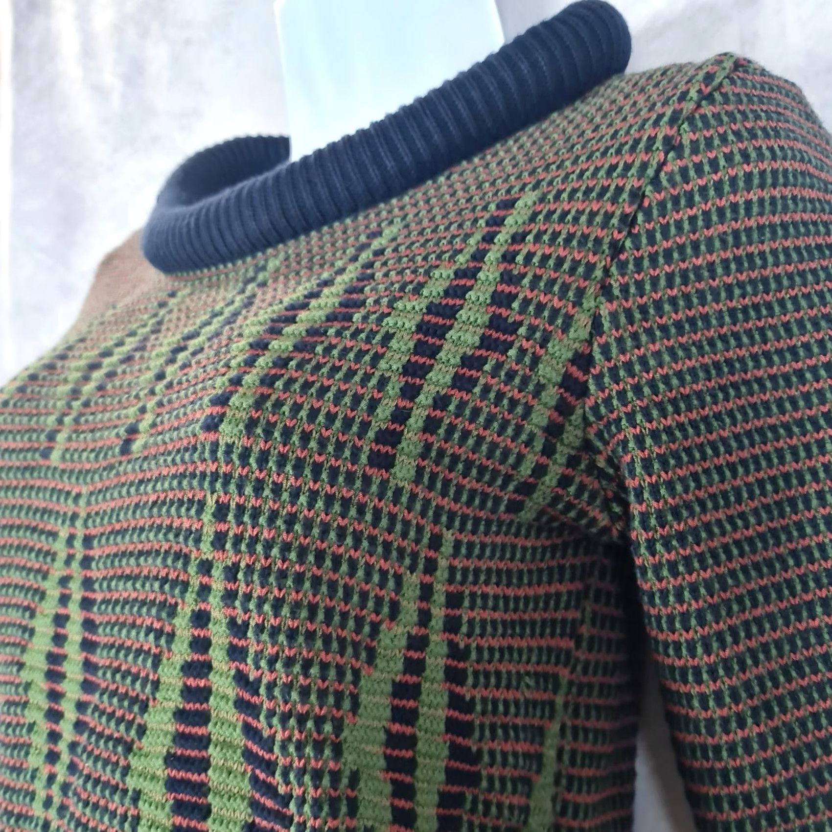 Vintage Kookai Sweater Womens S Short Sleeve Round Neck Geometric Knit Pullover Navy Blue Top Jumper Size S / US 4 / IT 40 - 3 Thumbnail