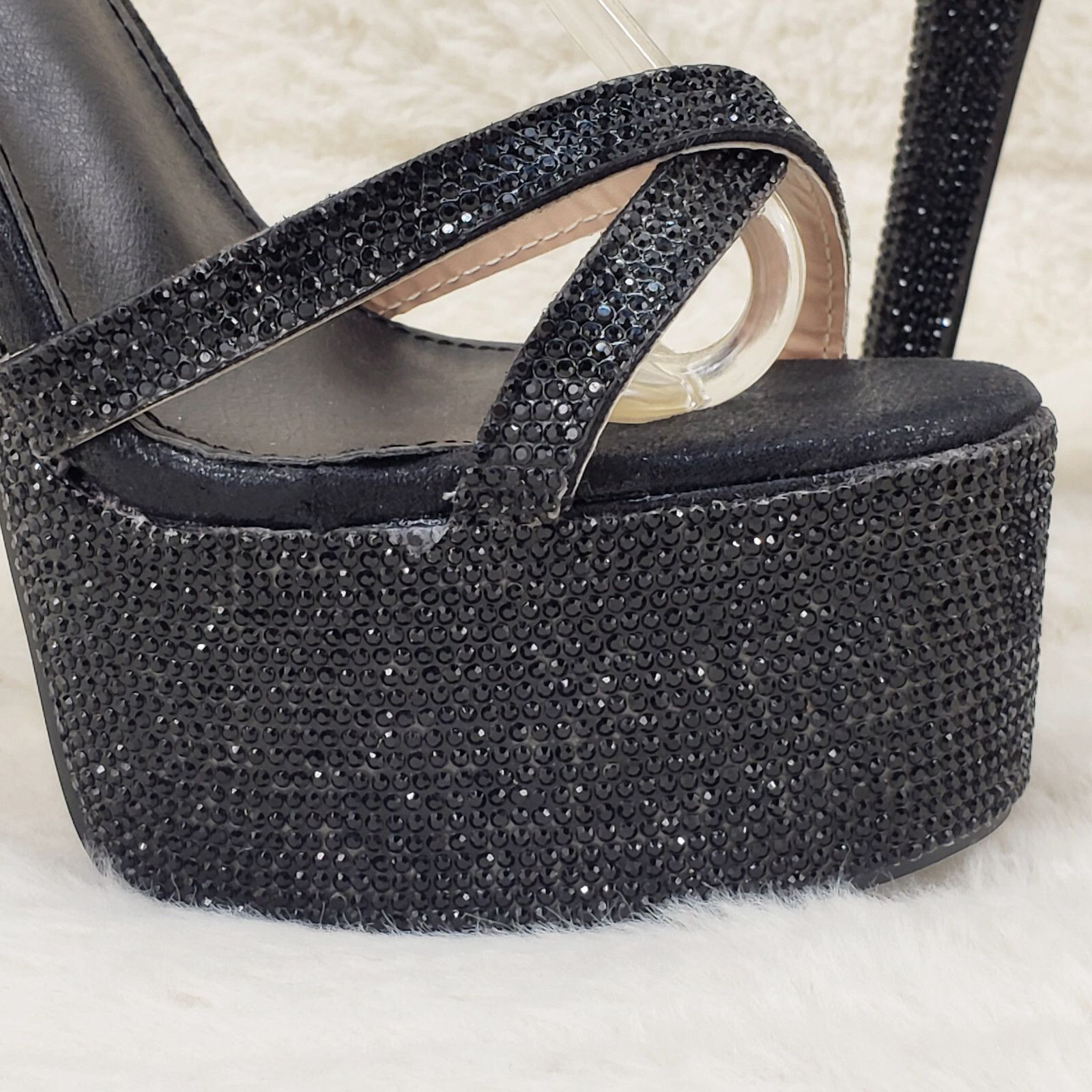 Other Bejeweled Pandora Black Sparkling Rhinestone Platform 6.5" H Size US 6.5 / IT 36.5 - 4 Thumbnail
