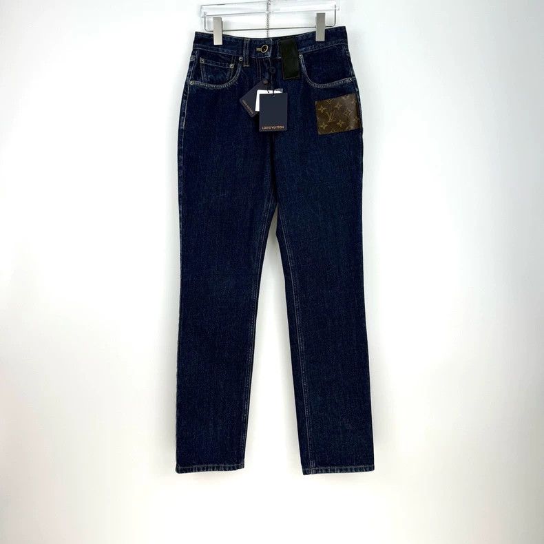 Louis Vuitton Louis Vuitton Washed blue classic leather logo jeans 2505-N Size US 36 / EU 52 - 3 Thumbnail