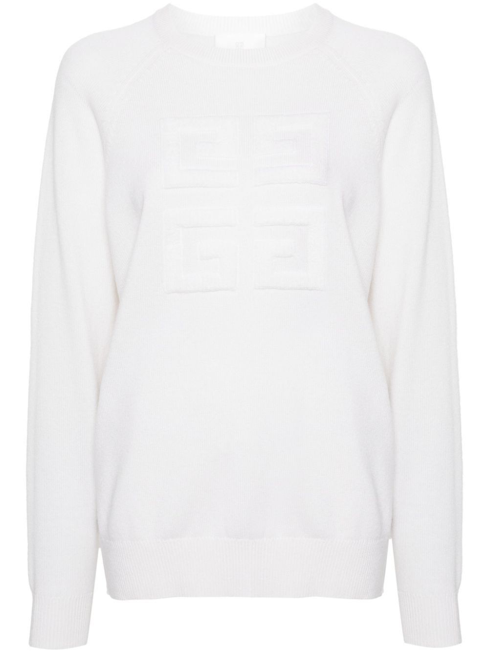 Givenchy o1srvl11e1224 4G Motif Cashmere Jumper in White Size XL / US 12-14 / IT 48-50 - 1 Thumbnail
