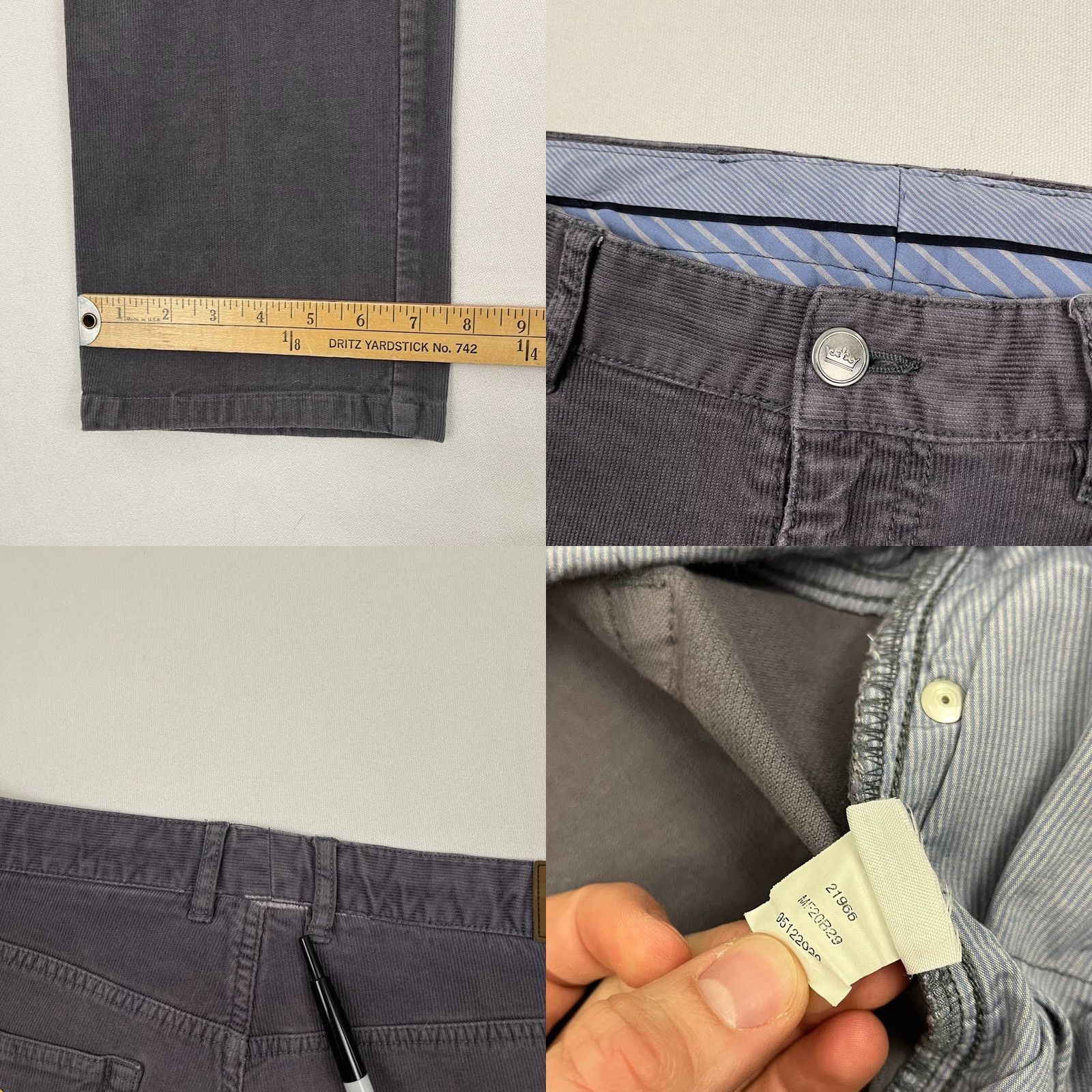 Peter Millar Peter Millar Superior Soft Corduroy Pants Mens 36 x 29 Gray Rehoboth Golf Chino Regular Straight Size US 36 / EU 52 - 8 Thumbnail
