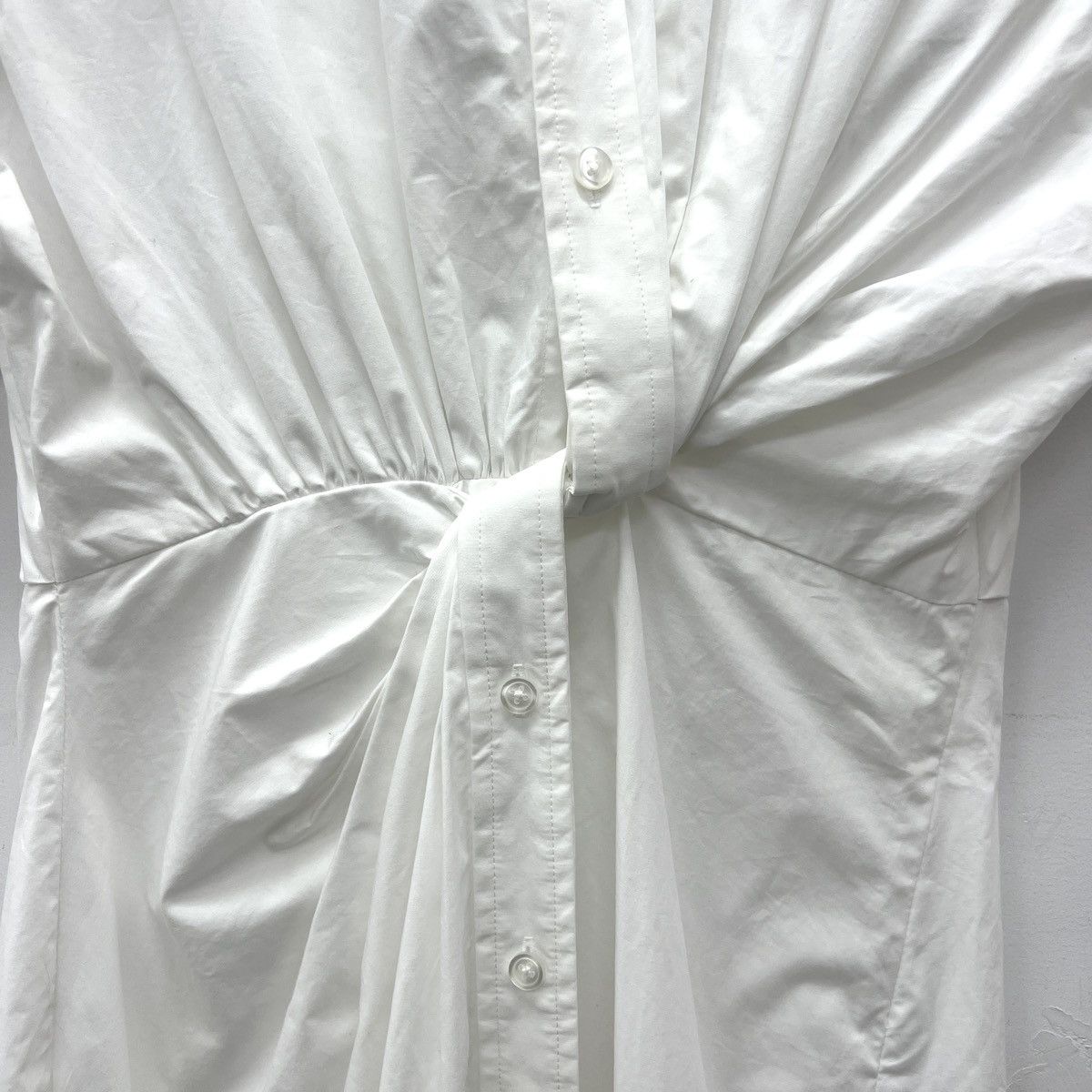 Alexander Wang Alexander Wang White Lapel Twisted Short Sleeve Dress K26WX Size M / US 6-8 / IT 42-44 - 4 Thumbnail