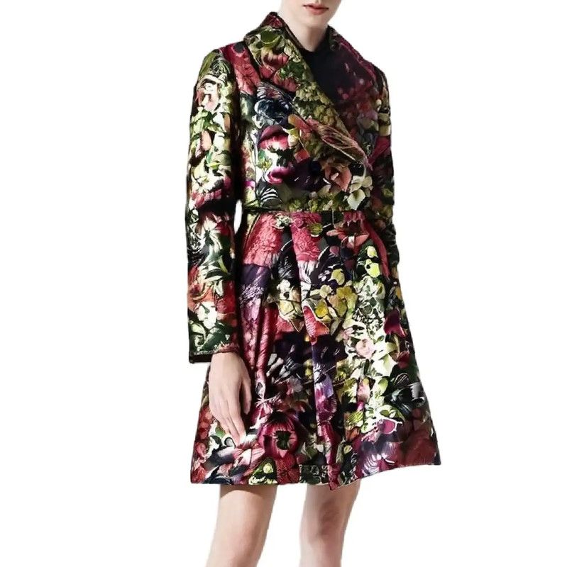 Valentino Floral Print Long Coat for Women 0089