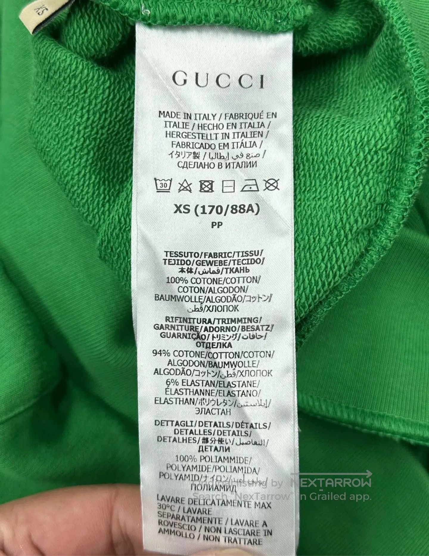 Gucci Guicci Green Printed Logo Hooded Sweatshirt| Size US XS / EU 42 / 0 - 4 Thumbnail