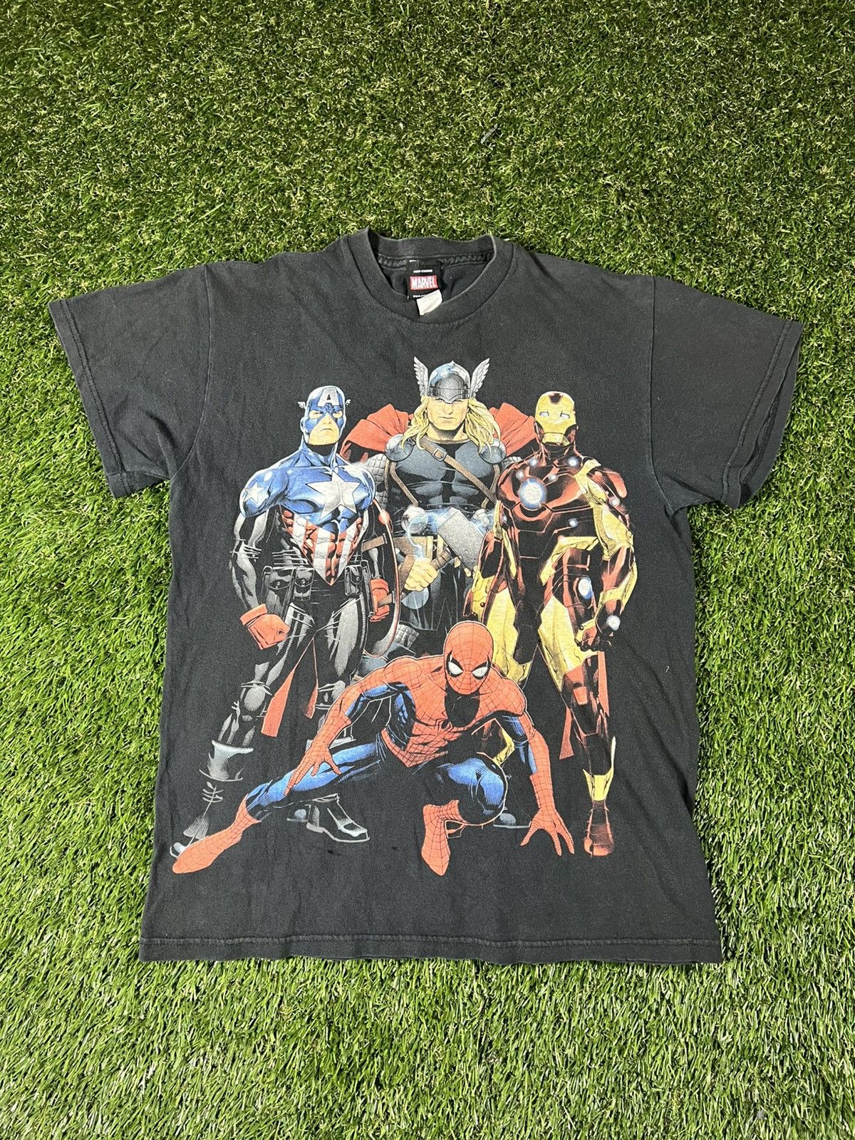 Marvel Comics Vintage Y2k Faded Marvel Superhero Spider Man Avengers Tee Size US M / EU 48-50 / 2 - 1 Thumbnail
