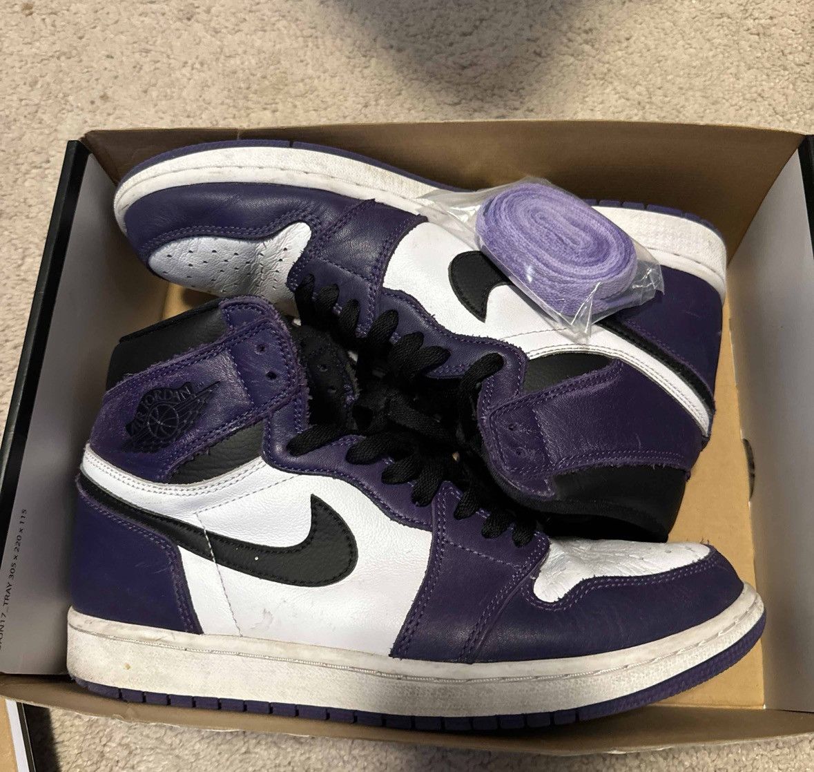 Jordan Brand Jordan 1 Court Purple 2 0 with OG BOX and Laces Grailed