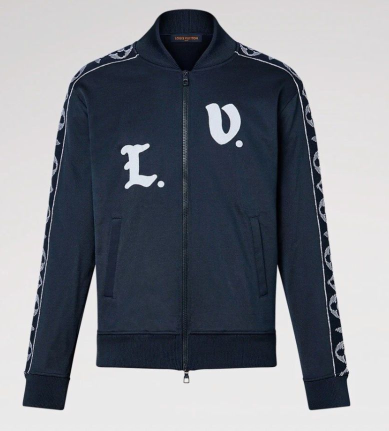 Louis Vuitton Flower Band Embroidered Track Jacket Navy Size US L / EU 52-54 / 3 - 1 Thumbnail