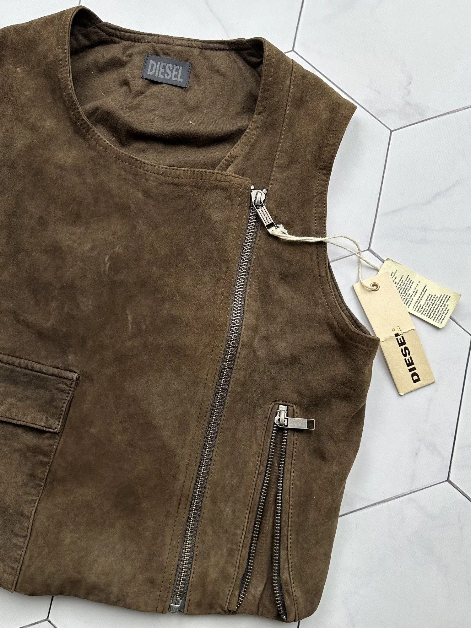 Diesel Diesel Vintage Suede Leather With Zipped Vest (B243) Size S / US 4 / IT 40 - 3 Thumbnail