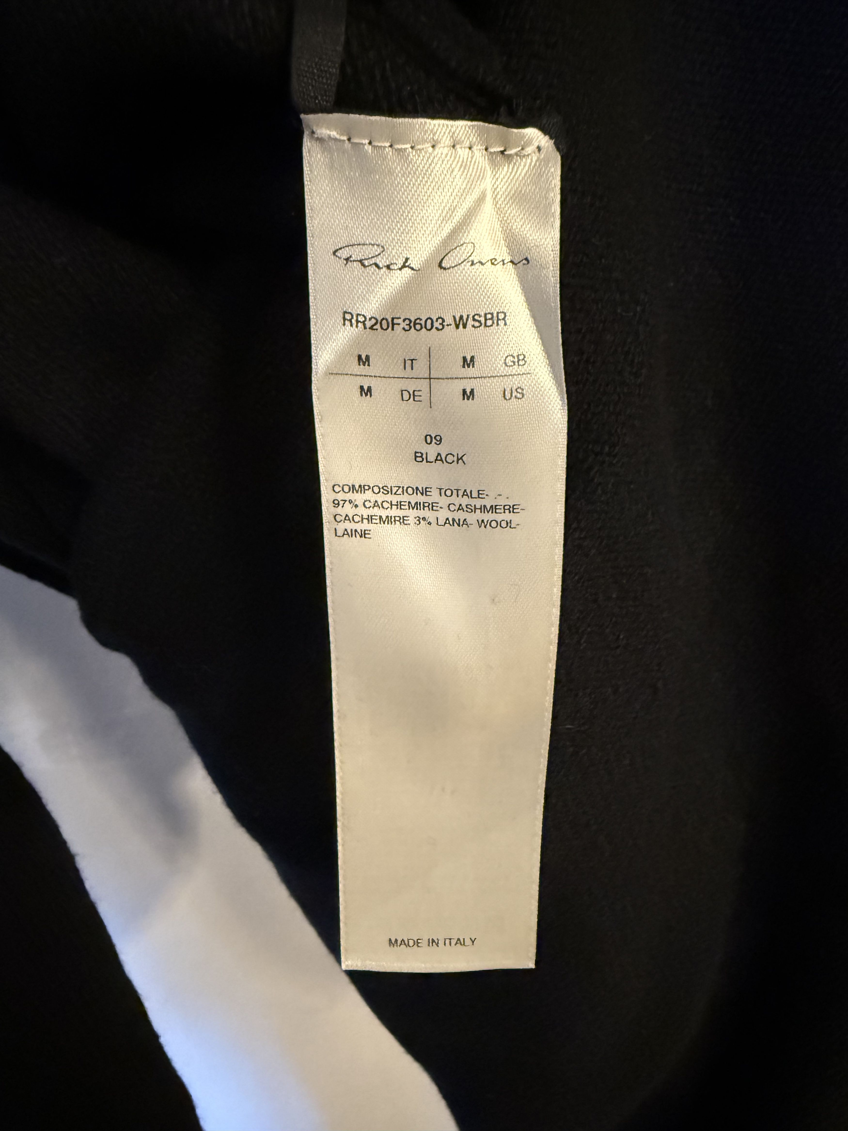 Rick Owens Rick Owens Performa Black Recycled Cashmere Banana Sweater Size US M / EU 48-50 / 2 - 4 Thumbnail