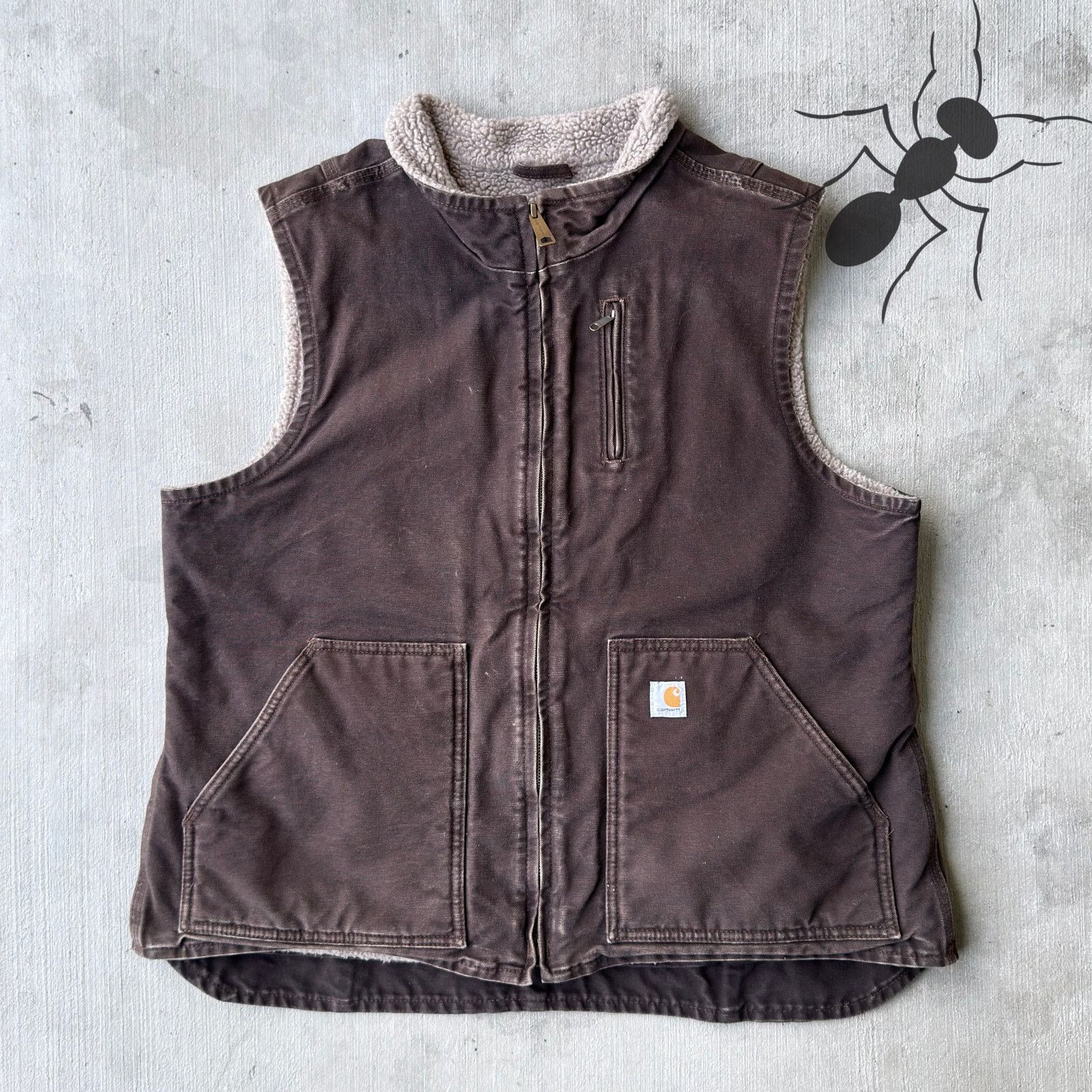 Carhartt × Vintage Carhartt WOMENS WV001 DKB brown work wear vest Size US XL / EU 56 / 4 - 1 Thumbnail