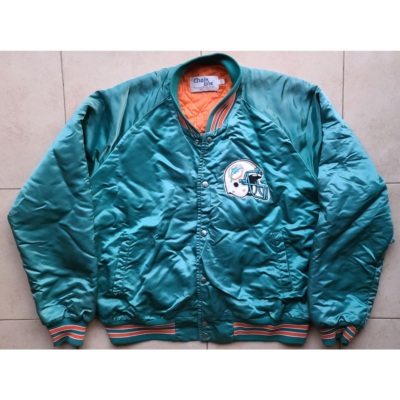 NFL × Starter Miami Dolphins 80s STARTER satin XL teal NFL Pro vintage Size US XL / EU 56 / 4 - 2 Thumbnail