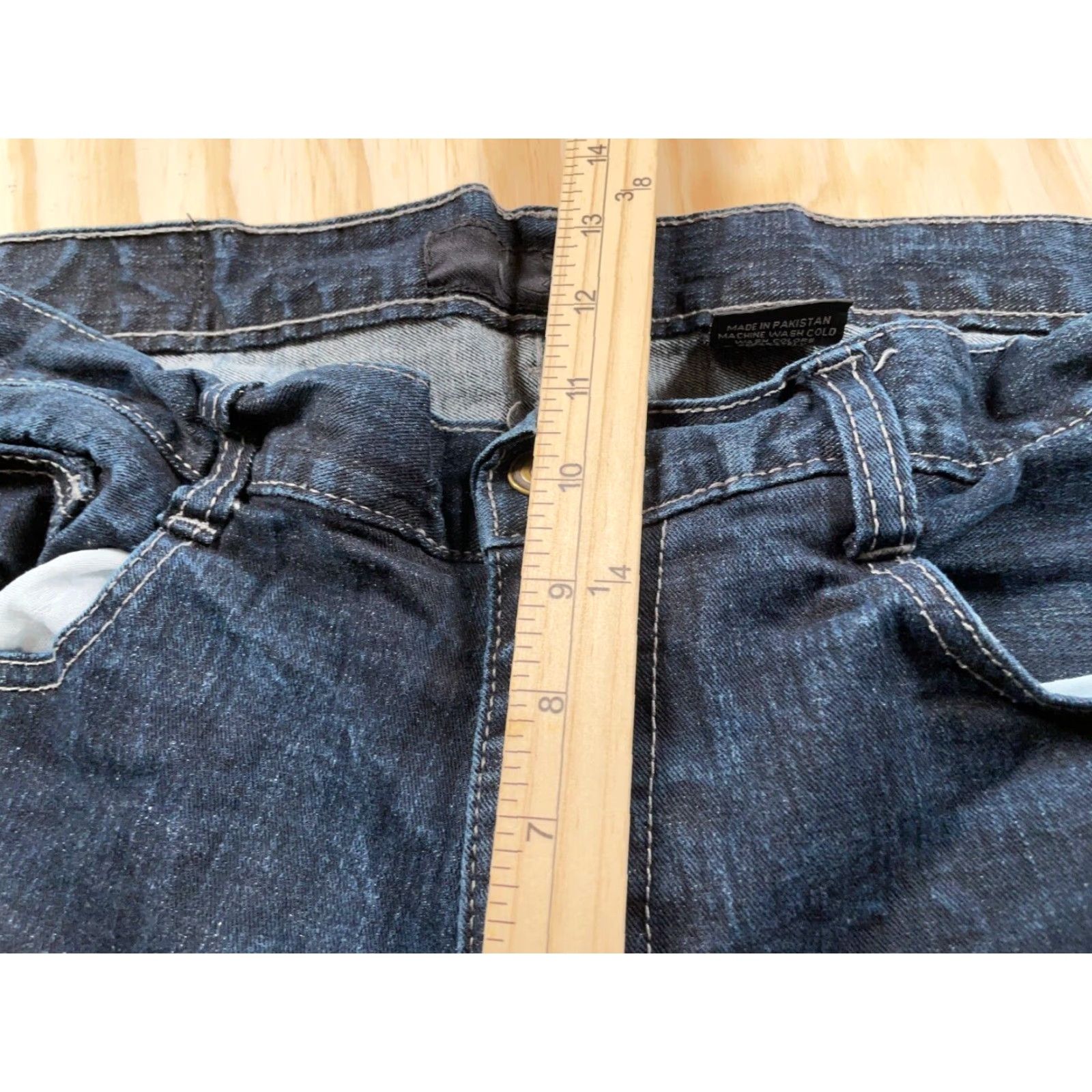 Denime VTG Y2K Streetwear Jeans Men's 36 Regular Dark Blue Denim 37 x 31 Belt Loops 5-Pocket Zipper Fly Vintage Hip Hop 90s Style Size US 36 / EU 52 - 7 Thumbnail