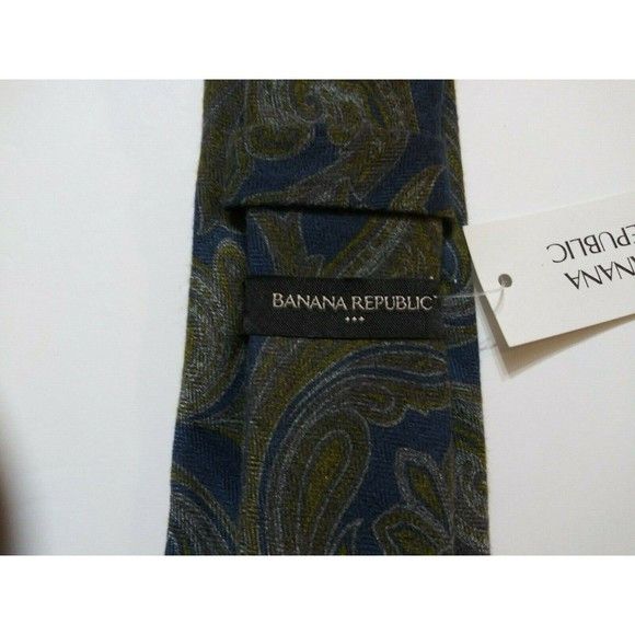 Banana Republic BANANA REPUBLIC MENS NEW BLUE/OLIVE 100%POLYESTER TIE 3" Size ONE SIZE - 3 Thumbnail