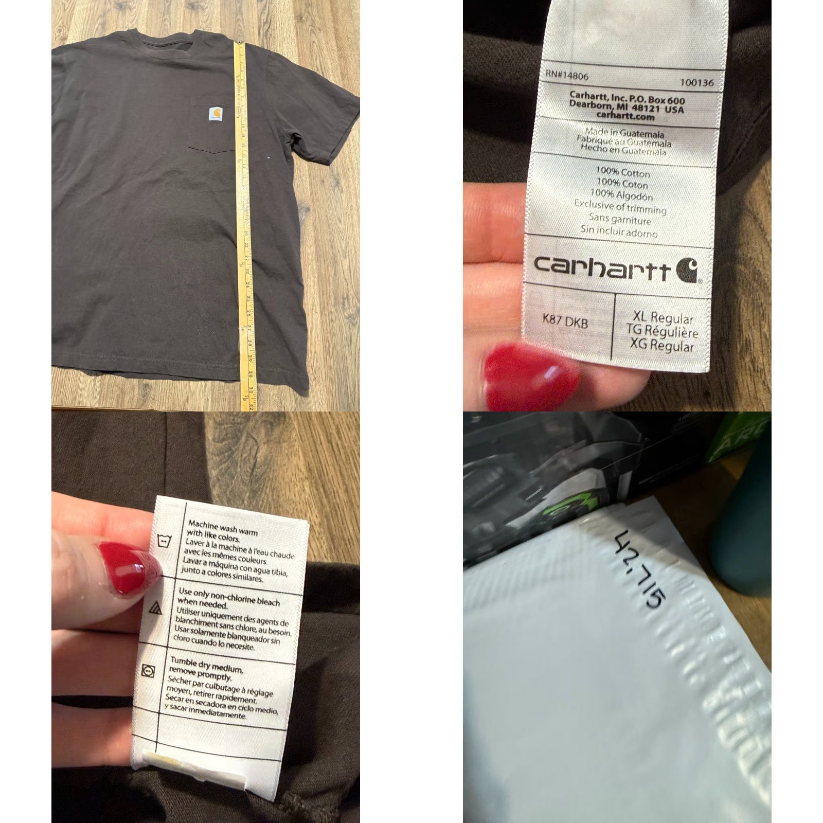 Carhartt Carhartt Shirt Men’s XL Brown Short Sleeve Original Fit Crew Neck Size US XL / EU 56 / 4 - 8 Thumbnail