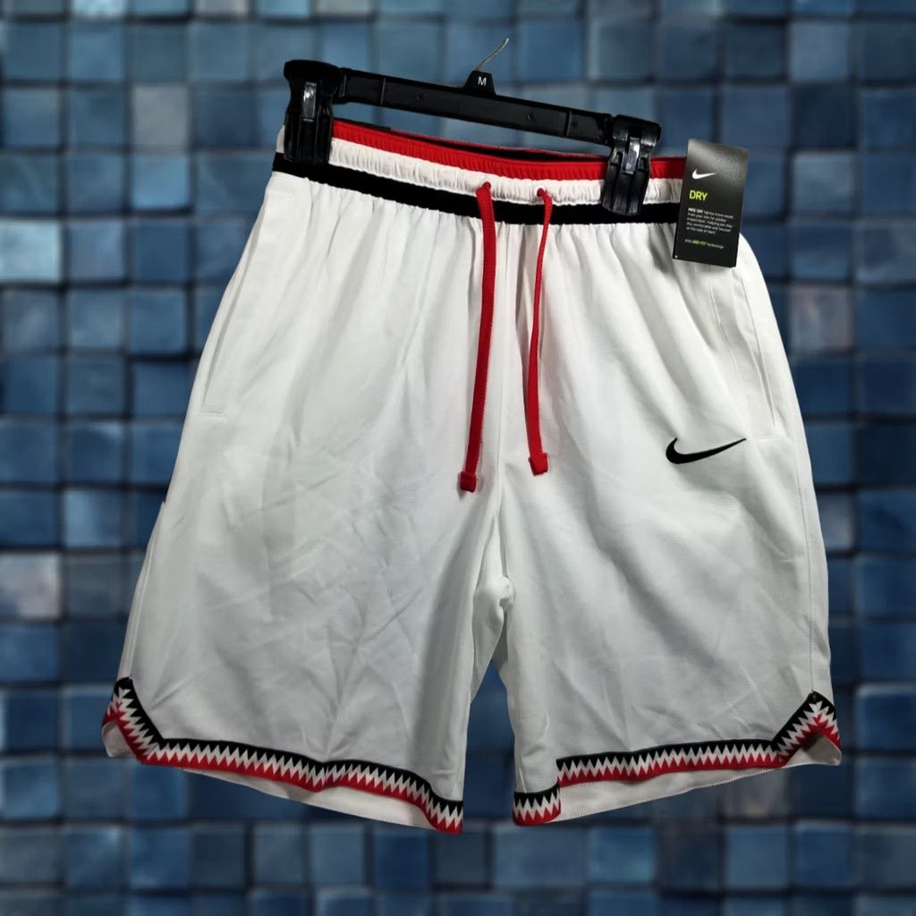 Nike Nike Shorts Mens M Dri-fit DNA Air Basketball Loose Fit White Red Retro 90s Mens Size US 31 - 1 Thumbnail
