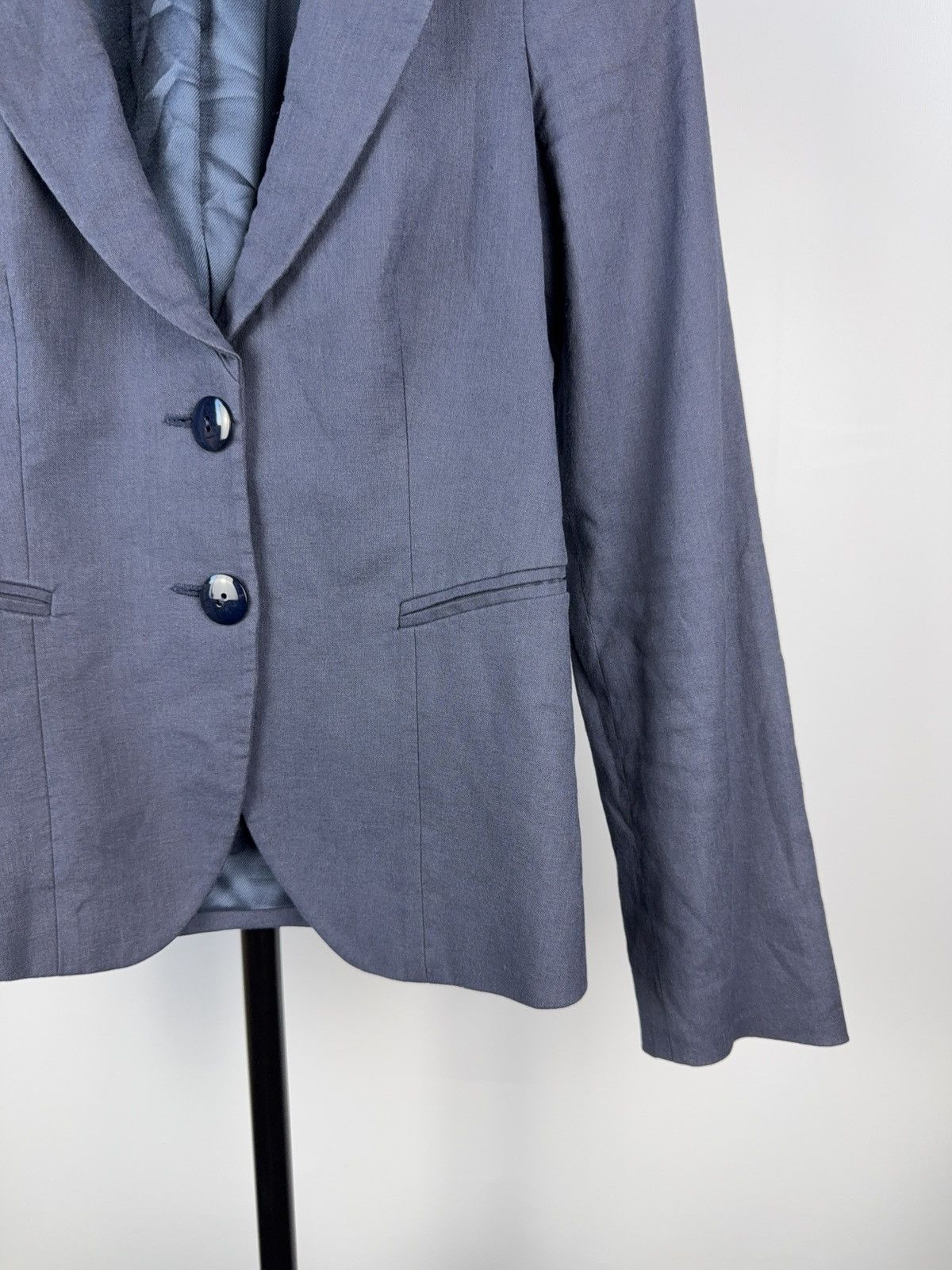 Emporio Armani Vintage Luxury 00s Emporio Armani Blue Blazer Retro 38 size Size S / US 4 / IT 40 - 4 Thumbnail