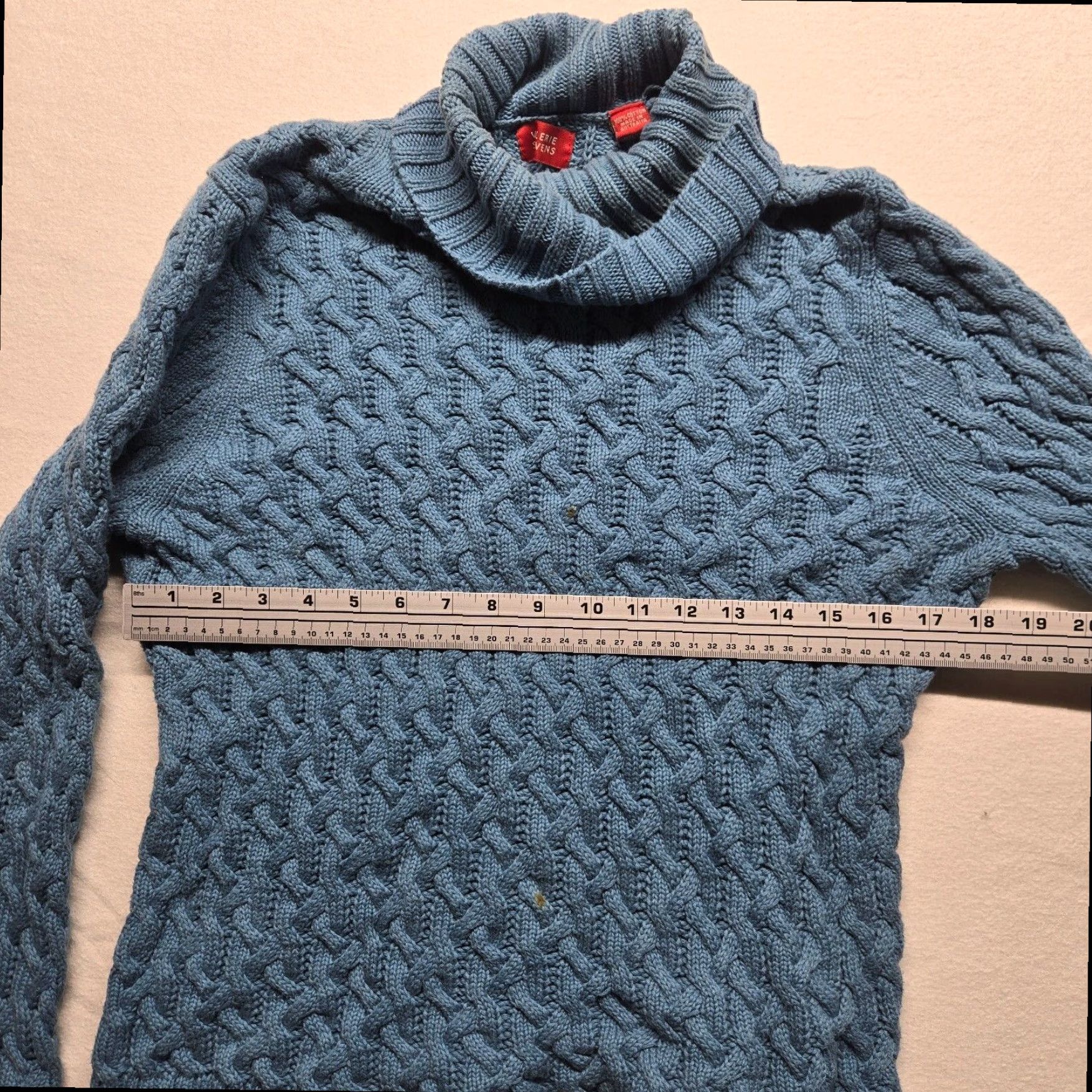 Vintage Valerie Stevens Blue Knit Sweater Cowl Neck Long Sleeve Pullover Women's Medium Size M / US 6-8 / IT 42-44 - 4 Thumbnail