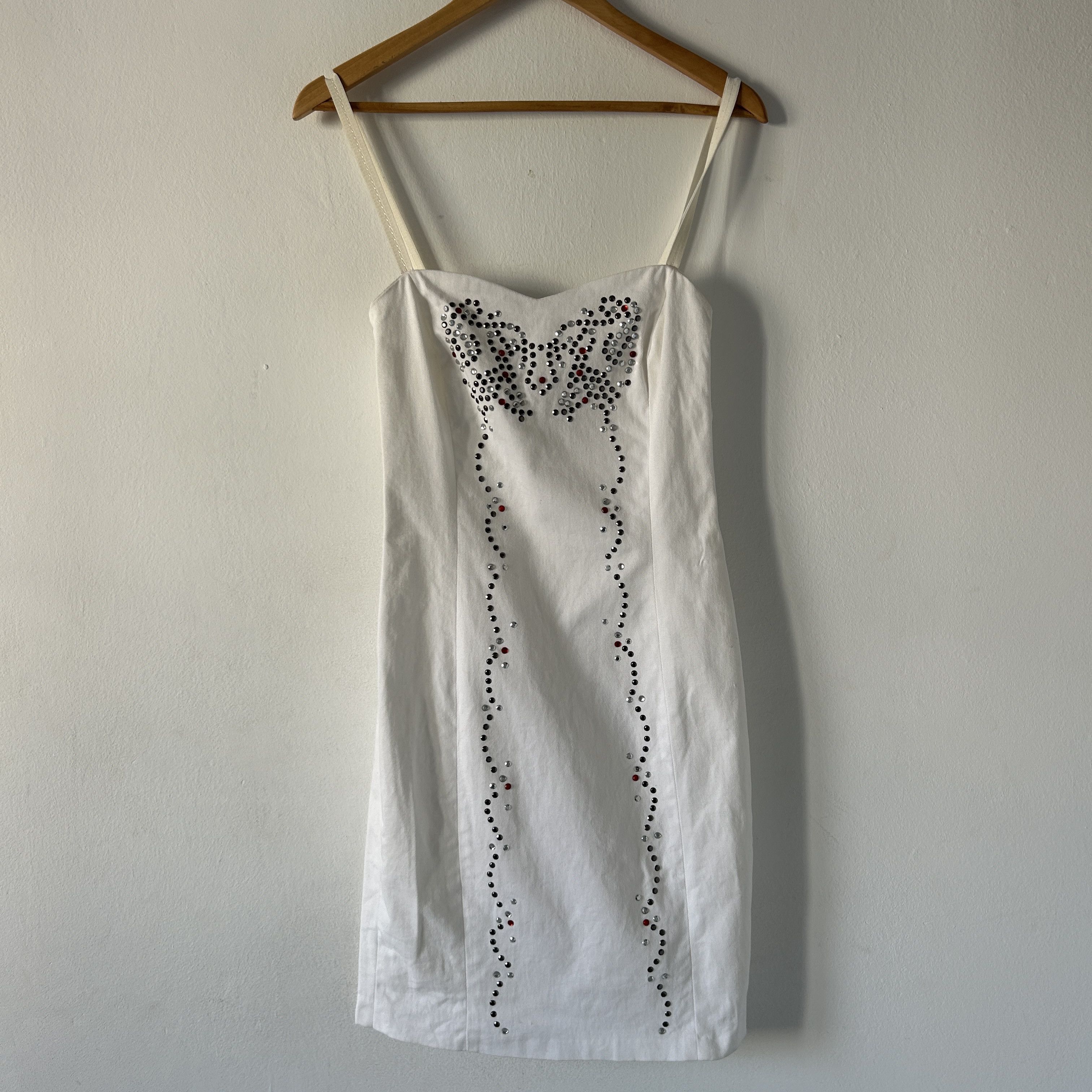 Vintage Vintage rhinestone white pencil slip mini dress Size XS / US 0-2 / IT 36-38 - 7 Thumbnail