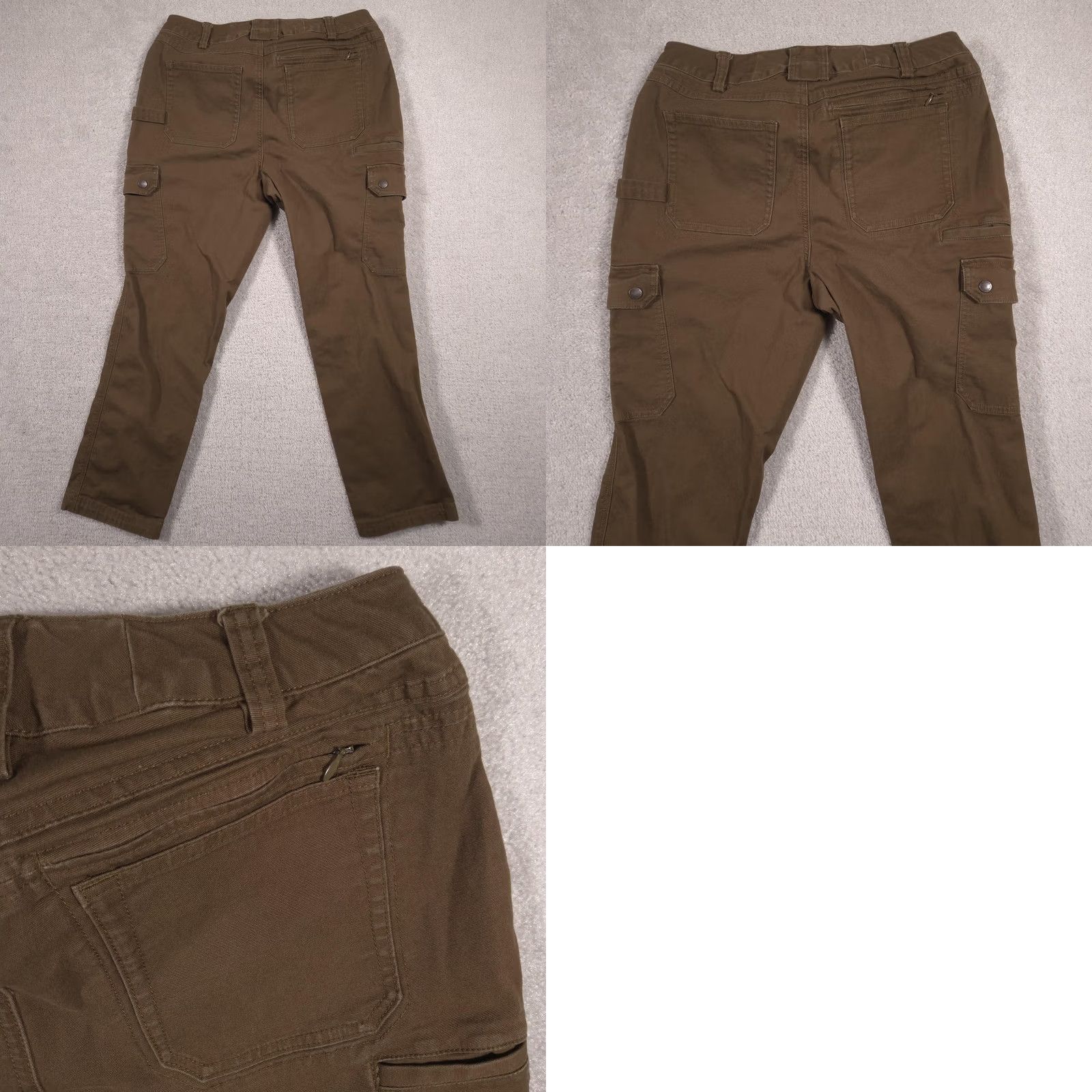Duluth Trading Company Duluth Trading Co Cargo Pants Womens 12x29 Brown Twill Straight Leg Utility, Casual, Workwear, Pockets, Stretch, Full Zip Fly Women’s Pants Size 34" / US 12 / IT 48 - 9 Thumbnail