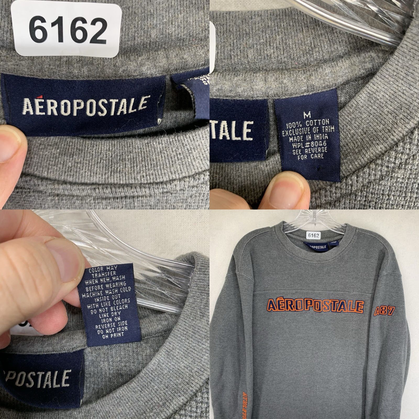 Aeropostale VINTAGE Aeropostale Thermal Shirt Men M Long Sleeve Crew Neck Gray Embroidered Logo Y2K Astro Boy Tommy Blue Classic Sports 2000s Size US M / EU 48-50 / 2 - 8 Thumbnail