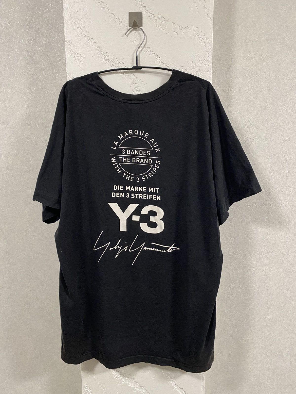 Adidas Y-3 Yohji Yamamoto Faded Oversized Back Print T-shirt