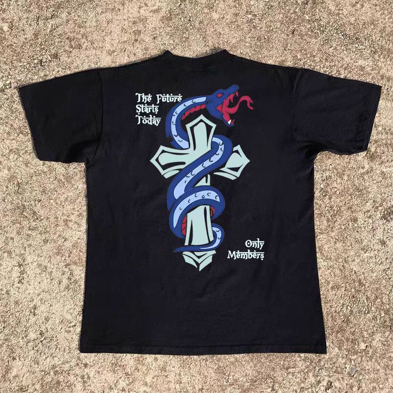 Japanese Brand × Vintage Black casual retro cross print cotton t-shirt Size US M / EU 48-50 / 2 - 1 Thumbnail