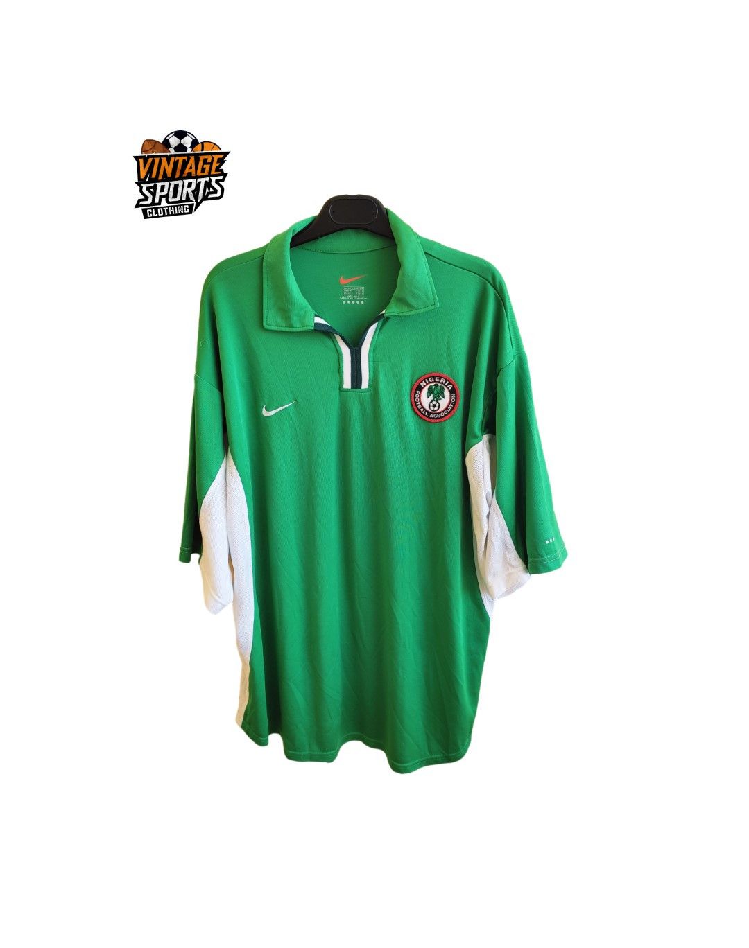 image of Nigeria 2000-2002 Soccer Home Jersey Nike Africa in Green, Men's (Size XL)