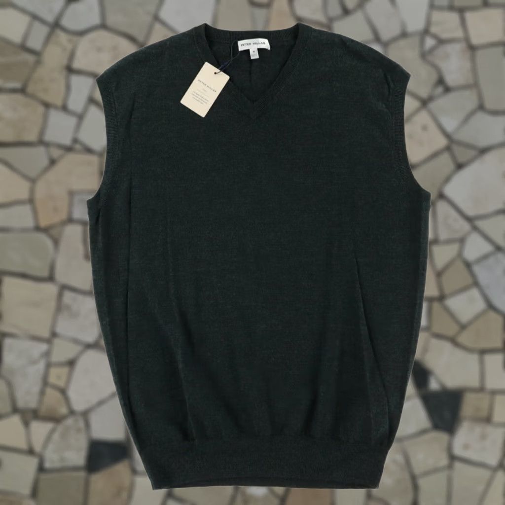 Peter Millar Peter Millar Autumn Crest Vest V-Neck Sweater Balsam Green Men's M Size US M / EU 48-50 / 2 - 1 Thumbnail