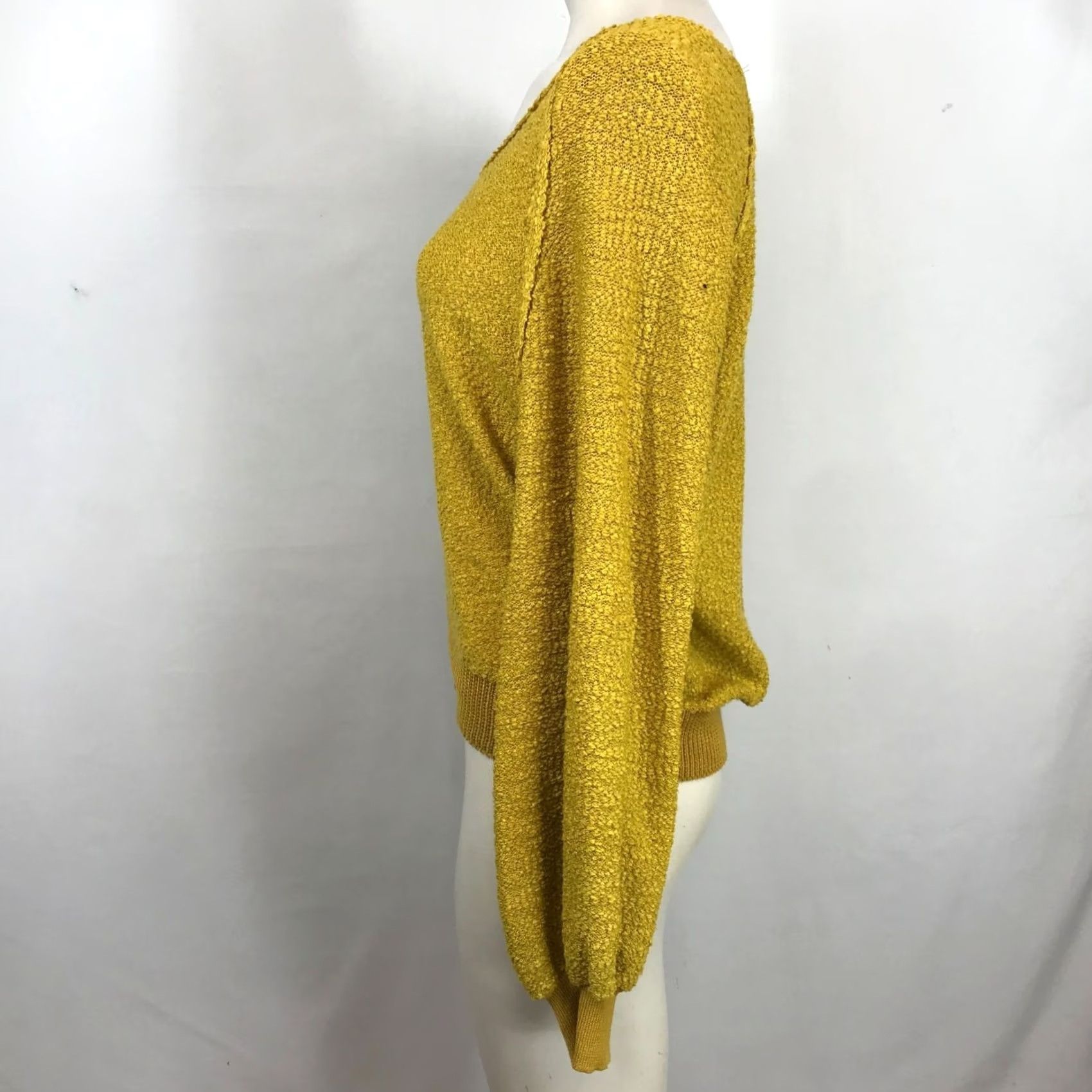 Vintage CODE X MODE Women Medium Gold Long Sleeve V Neck Pullover Top Size M / US 6-8 / IT 42-44 - 6 Thumbnail