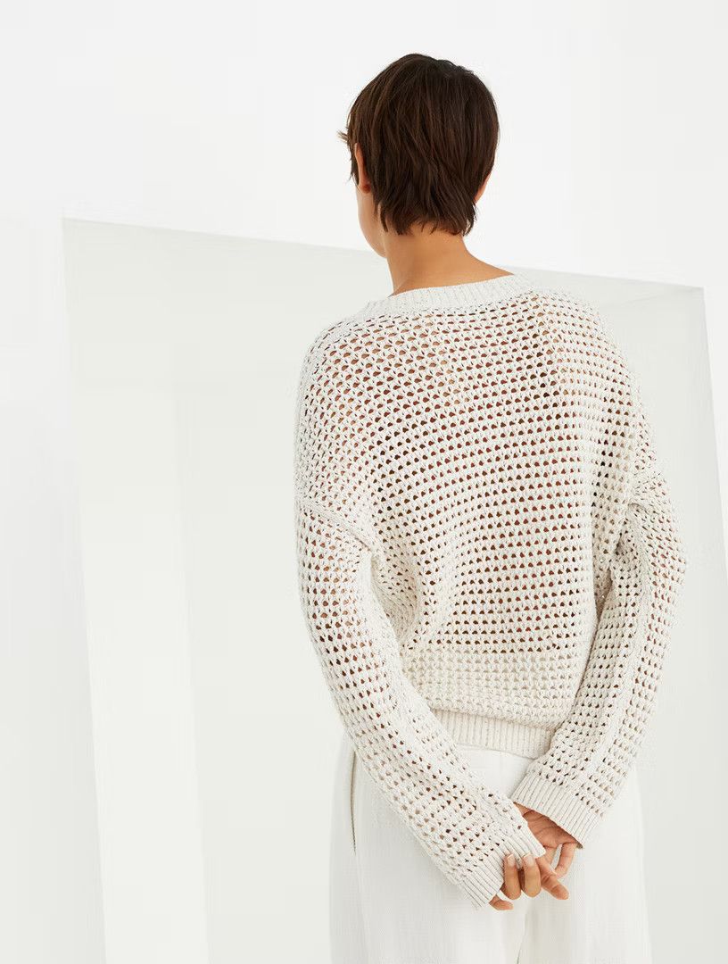 Brunello Cucinelli o1y0825 V-neck Sweater in Beige Size XXL / US 16-18 / IT 52-54 - 3 Thumbnail