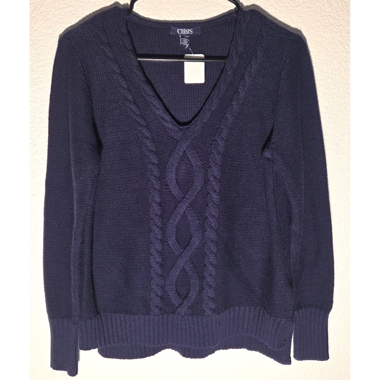 Chaps Ralph Lauren Ralph Lauren Chaps Blue Quilted V-Neck Sweater - Large Size L / US 10 / IT 46 - 1 Thumbnail