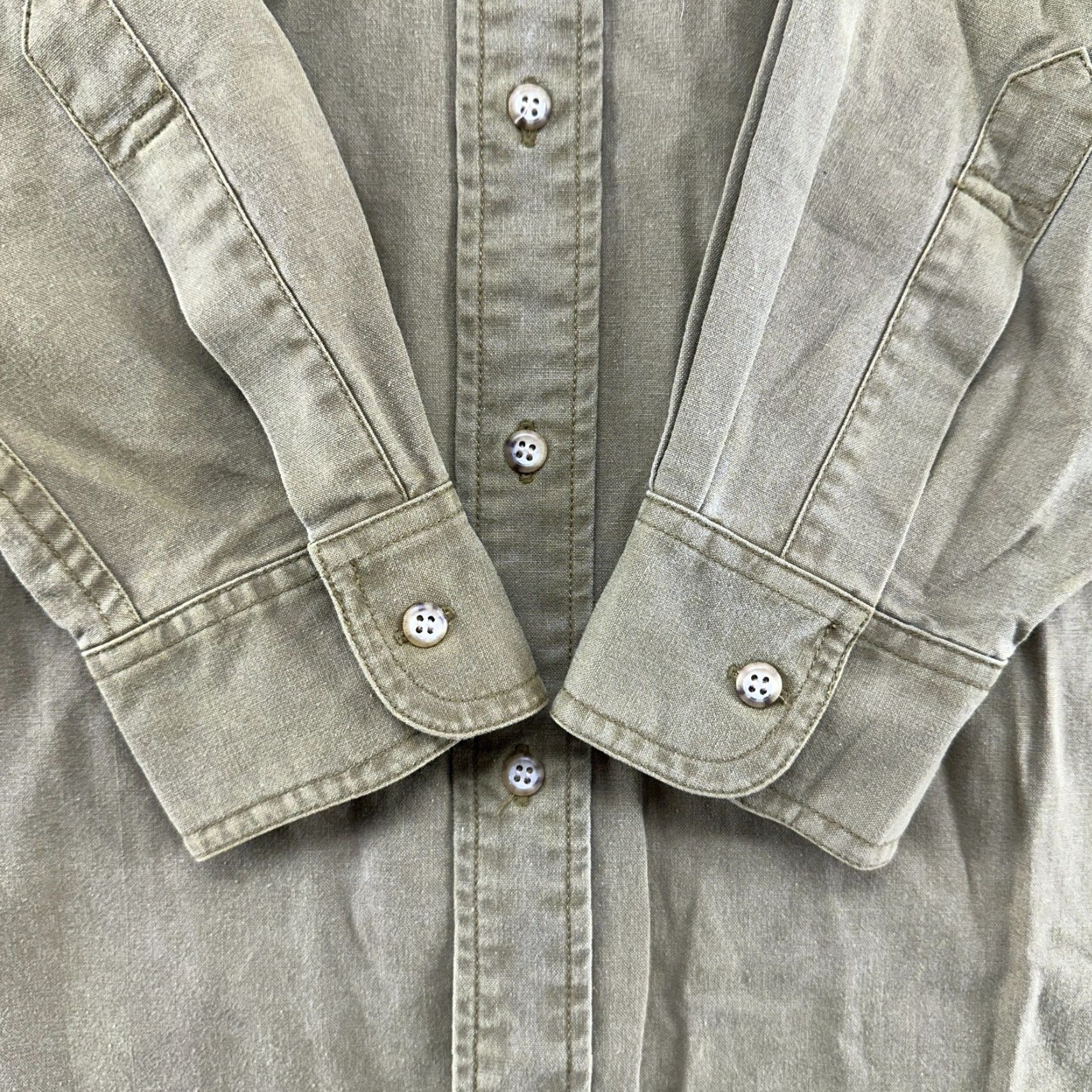 Vintage VINTAGE Woolrich Shirt Men M Green Button-Up Long Sleeve Canvas Cotton Solid 90s Size US M / EU 48-50 / 2 - 3 Thumbnail