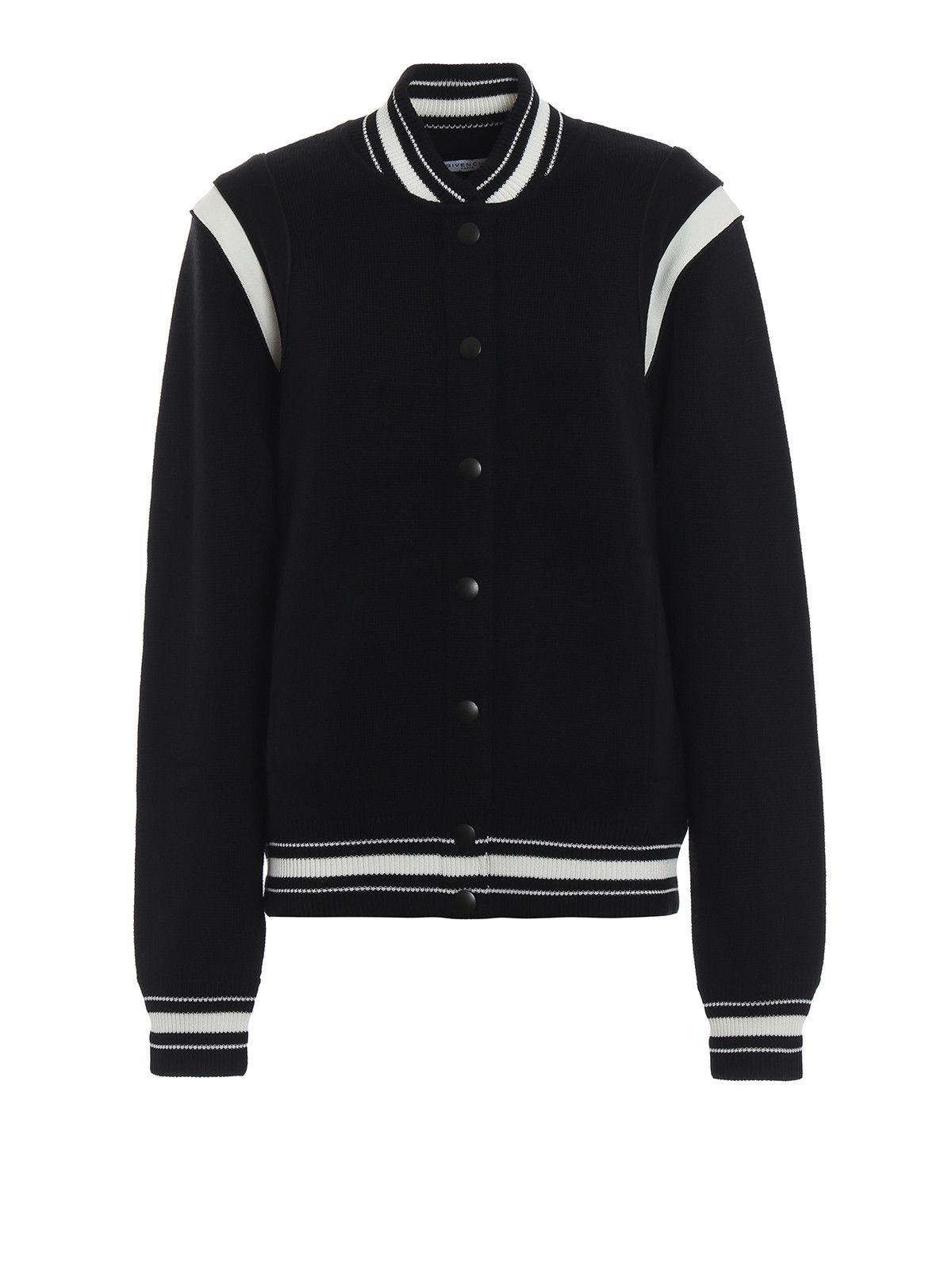 o1srvl11e0225 Varsity Bomber Jacket in Black/White