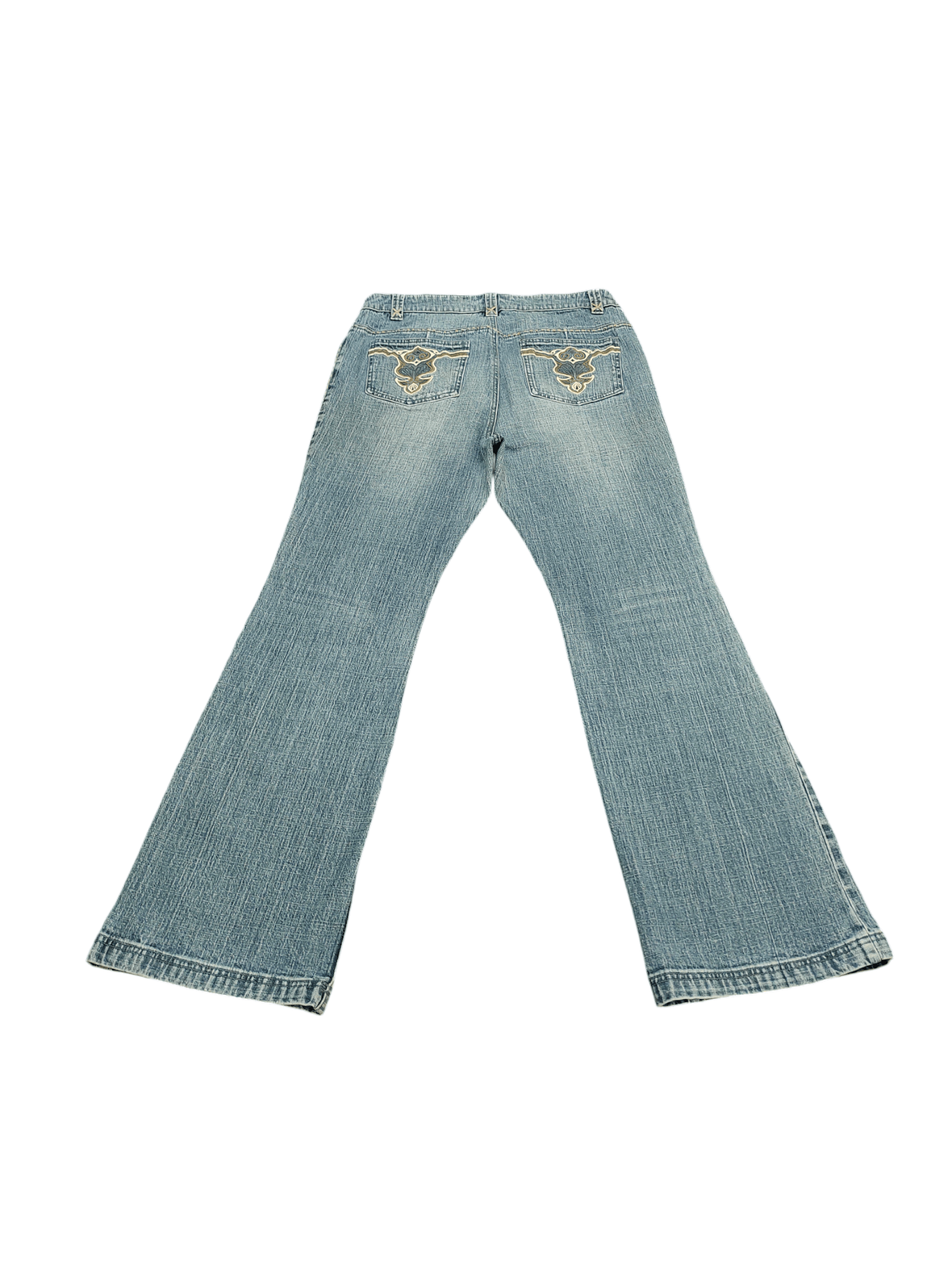 If Six Was Nine Flare Jeans La Redoute Tribal Clawmark Faded Bootcut Y2k Size US 31 - 16 Thumbnail