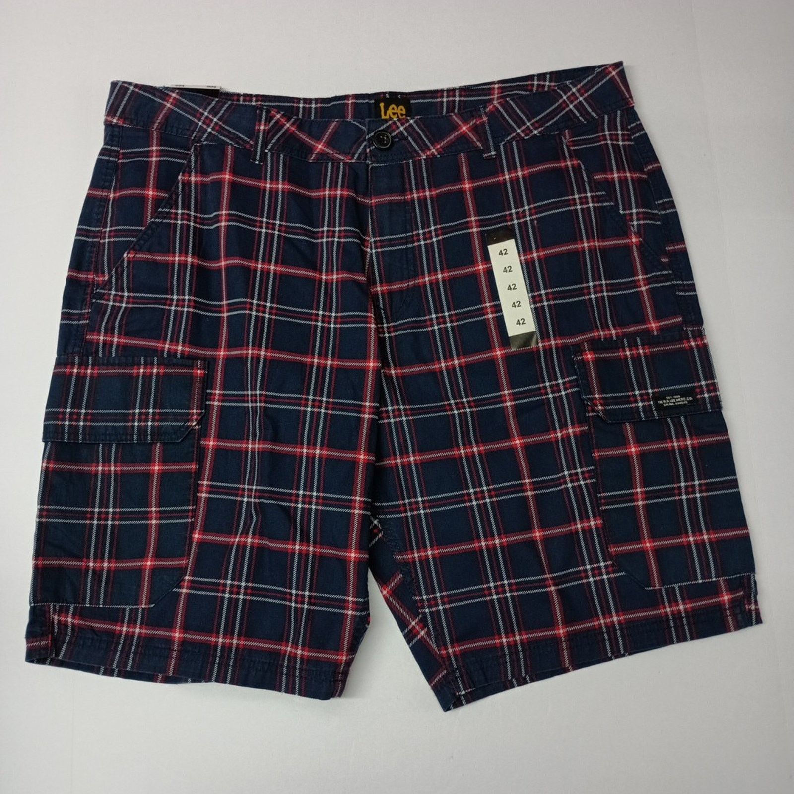Lee Lee Cargo Shorts Men's Size 42 Blue Red Plaid Checkered Size US 42 / EU 58 - 1 Thumbnail