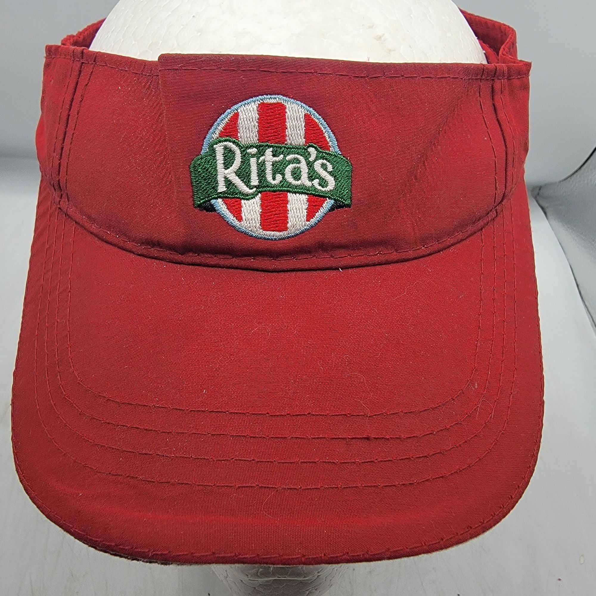 Other Ritas Adults Red Adjustable Visor Cap Hat Work Wear Casual O Size ONE SIZE - 5 Thumbnail