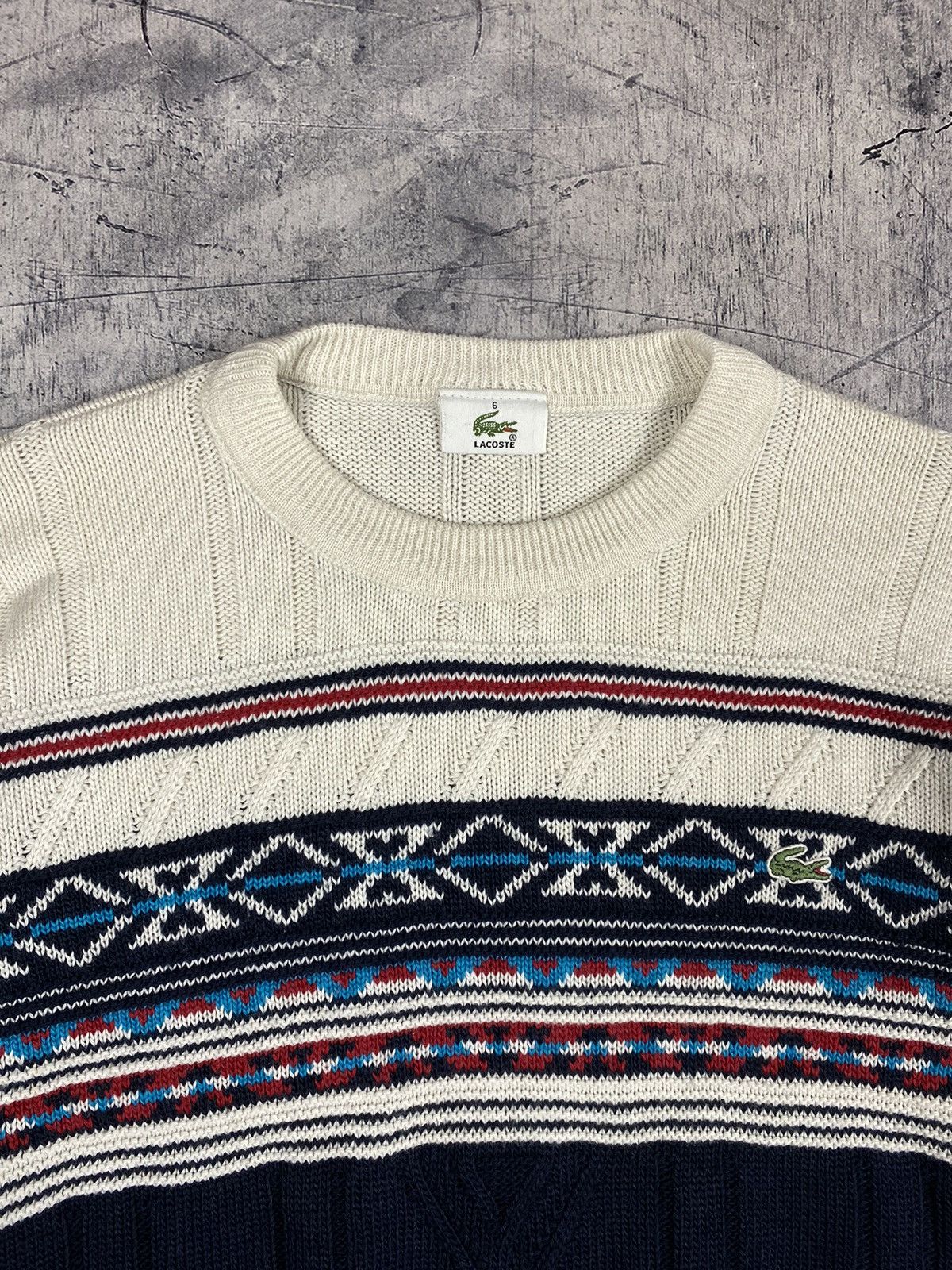 Designer × Lacoste × Vintage Vintage 90s Lacoste Designer Knitted Sweater Size US L / EU 52-54 / 3 - 5 Thumbnail