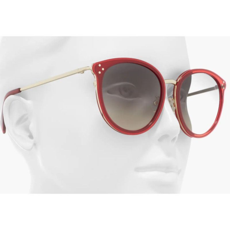 Celine CELINE 56mm Round Sunglasses Red Shiny Red Size ONE SIZE - 2 Thumbnail