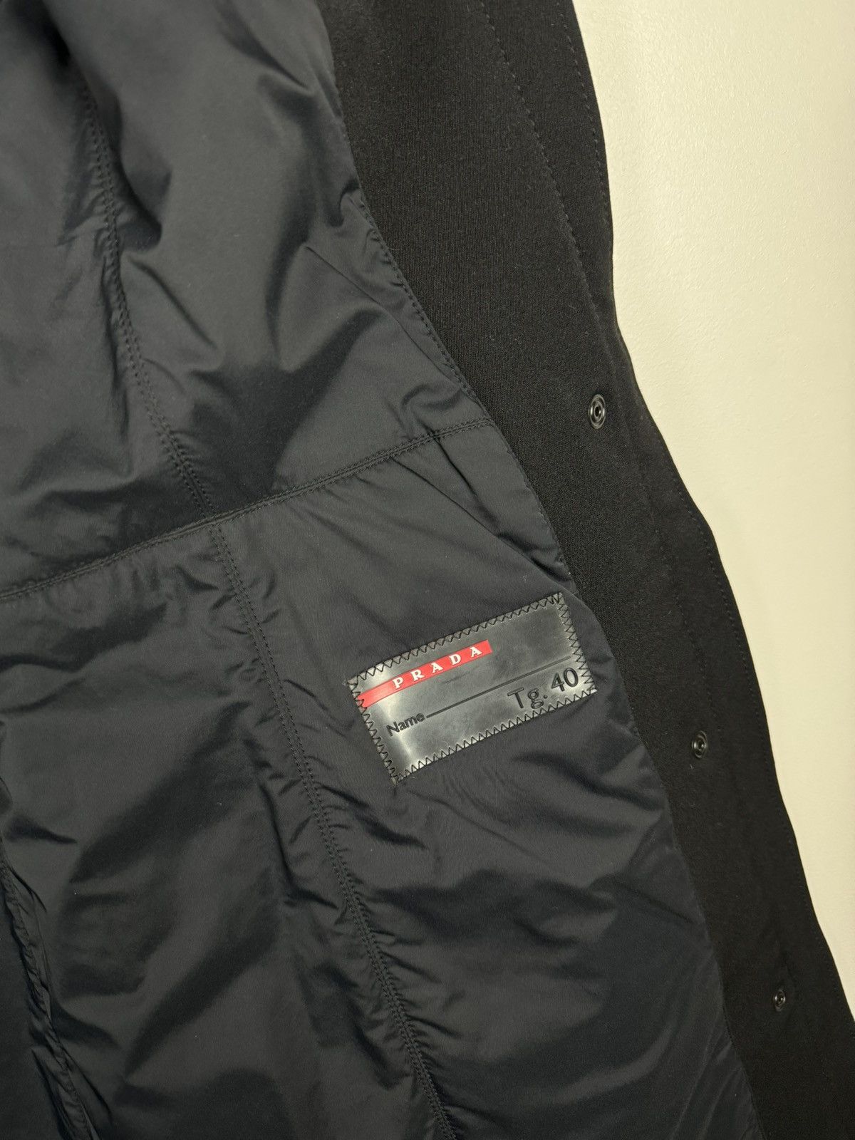 Prada Nylon coat blue fox fur Prada original rare luxury item Size S / US 4 / IT 40 - 4 Thumbnail