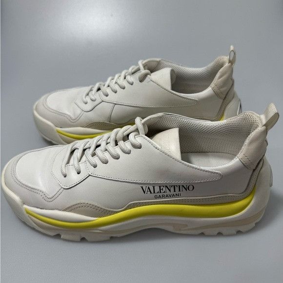 Valentino Valentino Garavani Gumboy Logo Sneakers White Yellow Men’s E Size US 8 / EU 41 - 3 Thumbnail