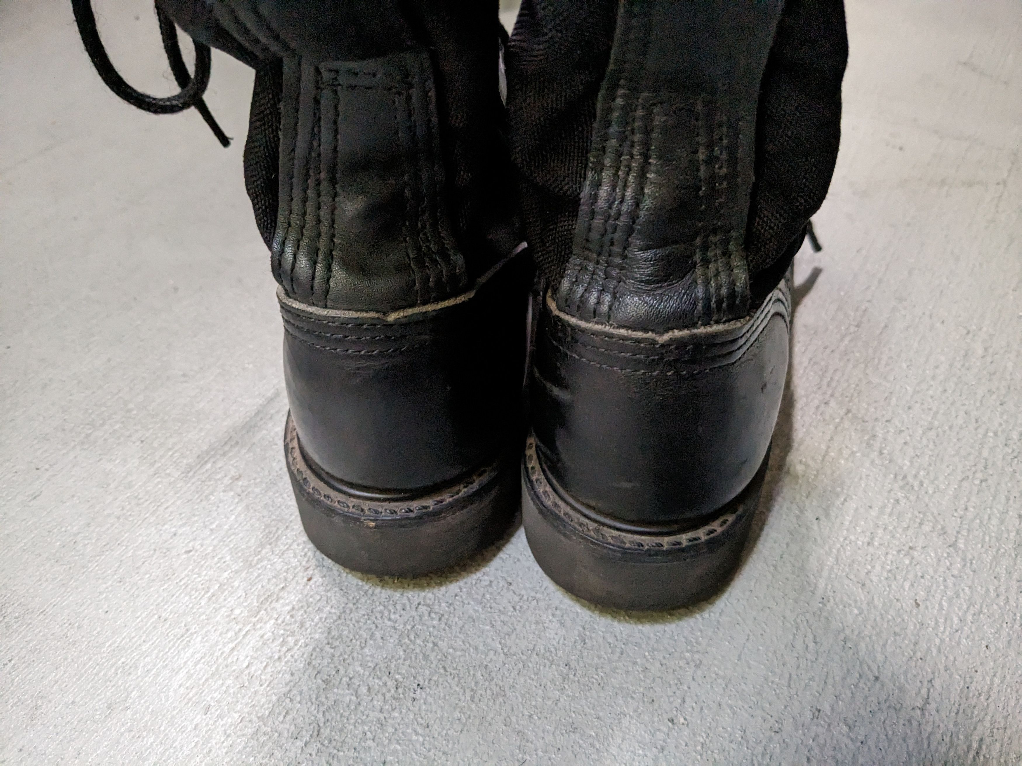 Vintage Combat Boots Size 8.5 Black Leather Biker Y2K