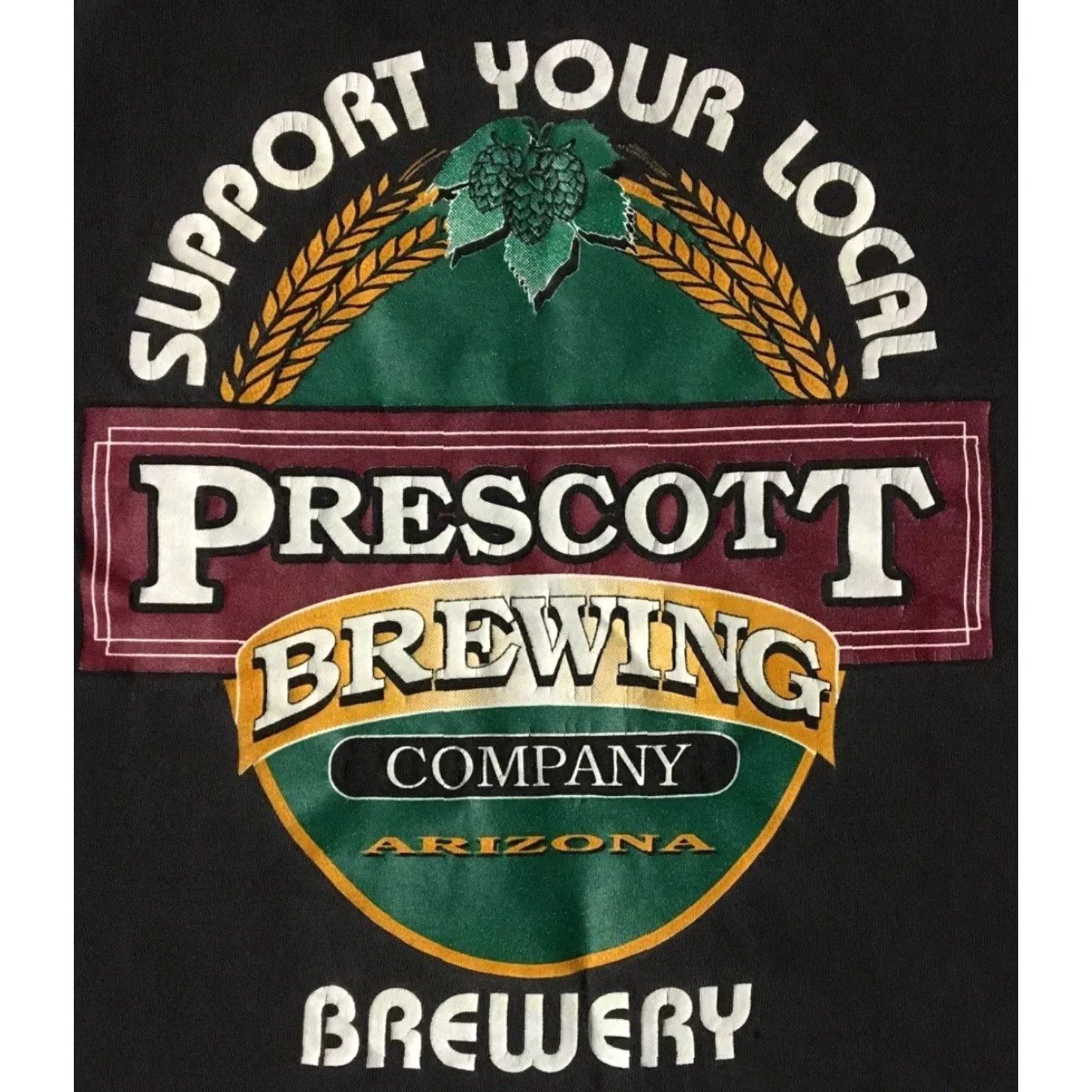 Vintage Vtg 90s Prescott Brewery Local Support Your Local Brewery Faded Shirt M Black Men T-Shirt Grunge Bar Rockabilly Bike USA 80s 90s Vintage Size US M / EU 48-50 / 2 - 3 Thumbnail