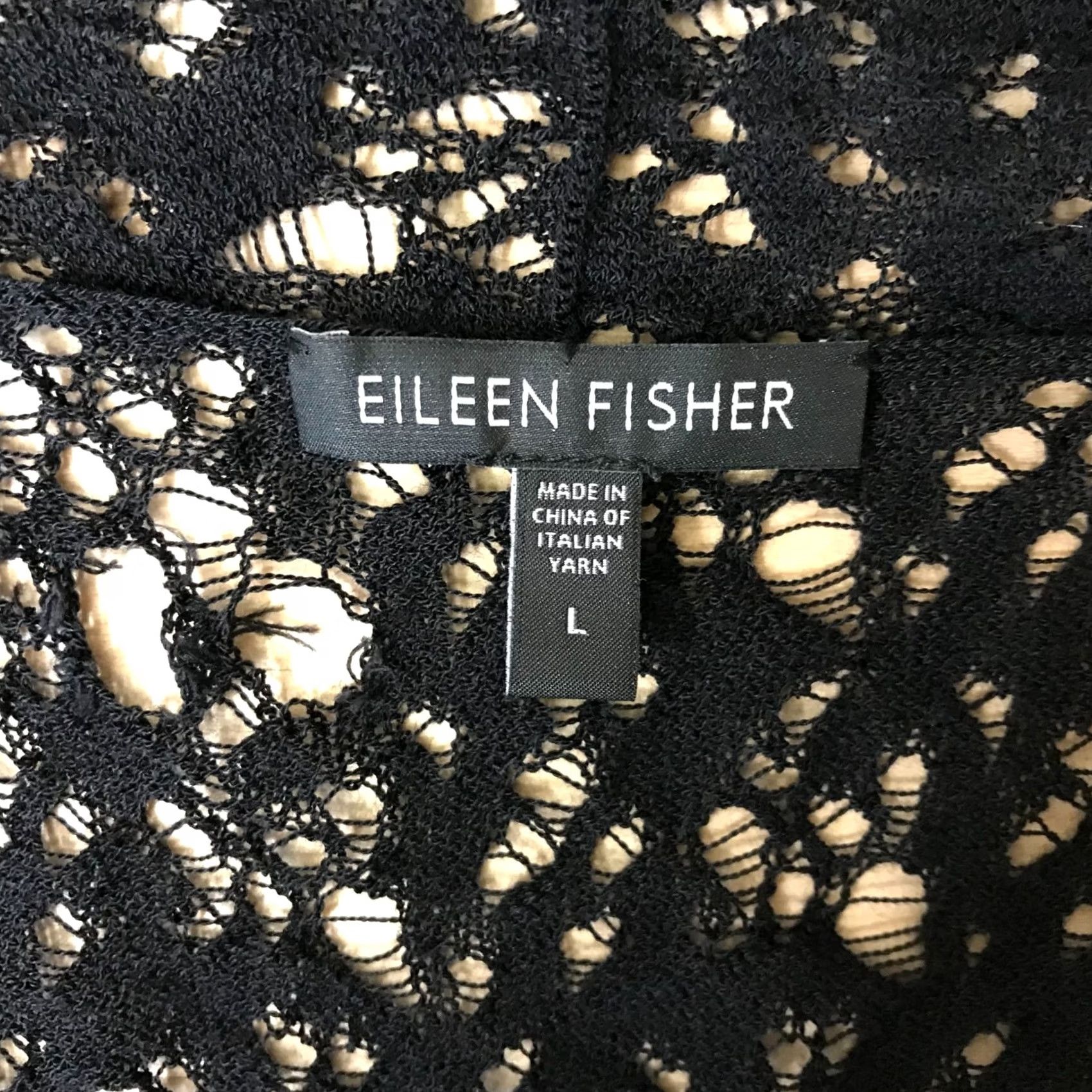 Eileen Fisher EILEEN FISHER - WOMEN'S LARGE BLACK SWEATER - CARDIGAN - 100% WOOL Size L / US 10 / IT 46 - 7 Thumbnail