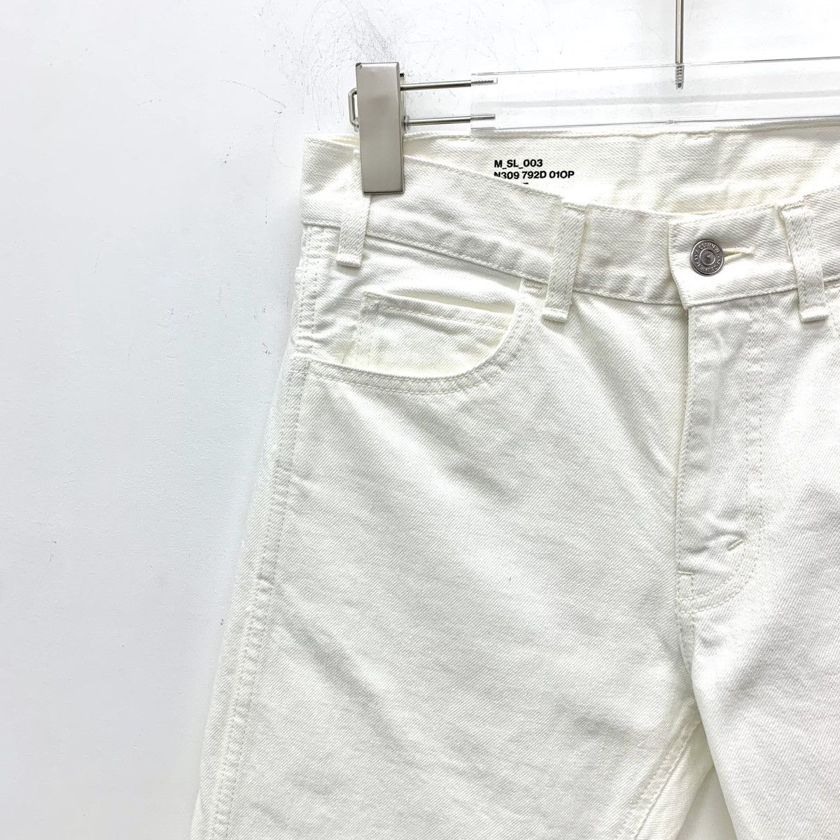 Dior Dior White Cotton Straight Leg Pants K26WX Size 28" / US 6 / IT 42 - 3 Thumbnail